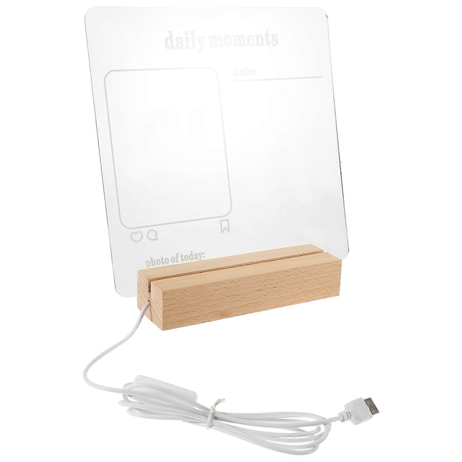 Kleiner Schreibtisch Whiteboard Acryl Led Message Board Home Office Versorgung Schreiben Beleuchtung 1Set