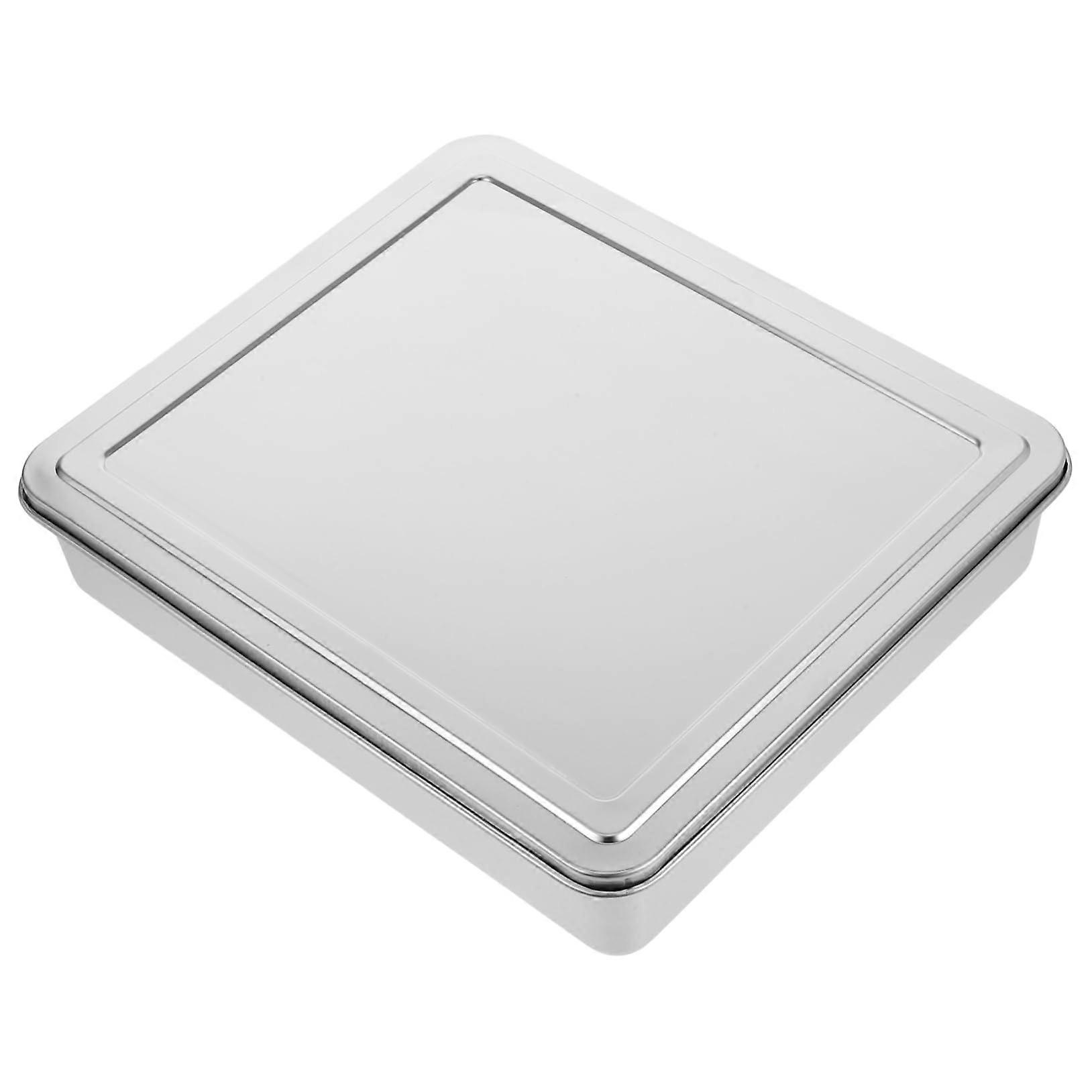 Stainless Steel Cake Pan Set with NonStick Baking Trays and Lid, Rectangular Mold for Private and Commercial Use