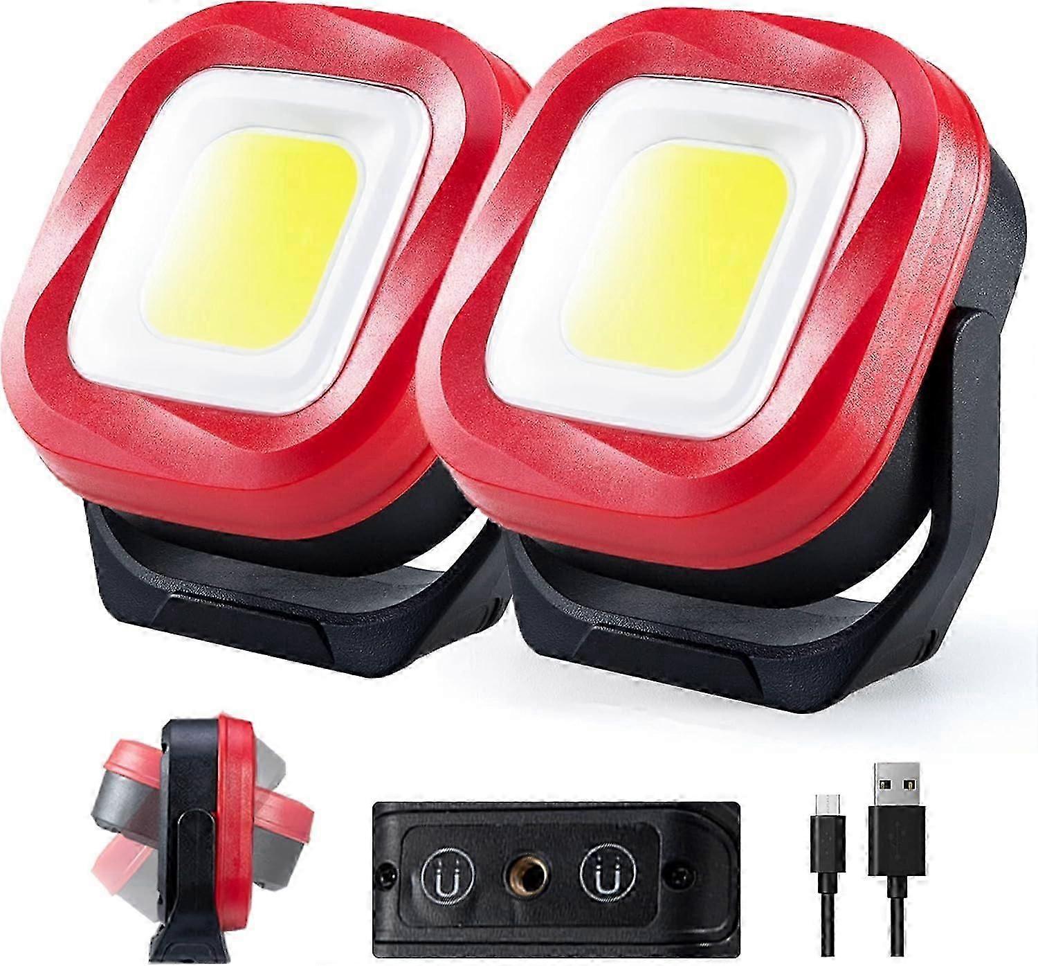 2PCS LED Work Light, 42 LEDs 1000 Lumens Rechargeable Work Lights 2400mAh