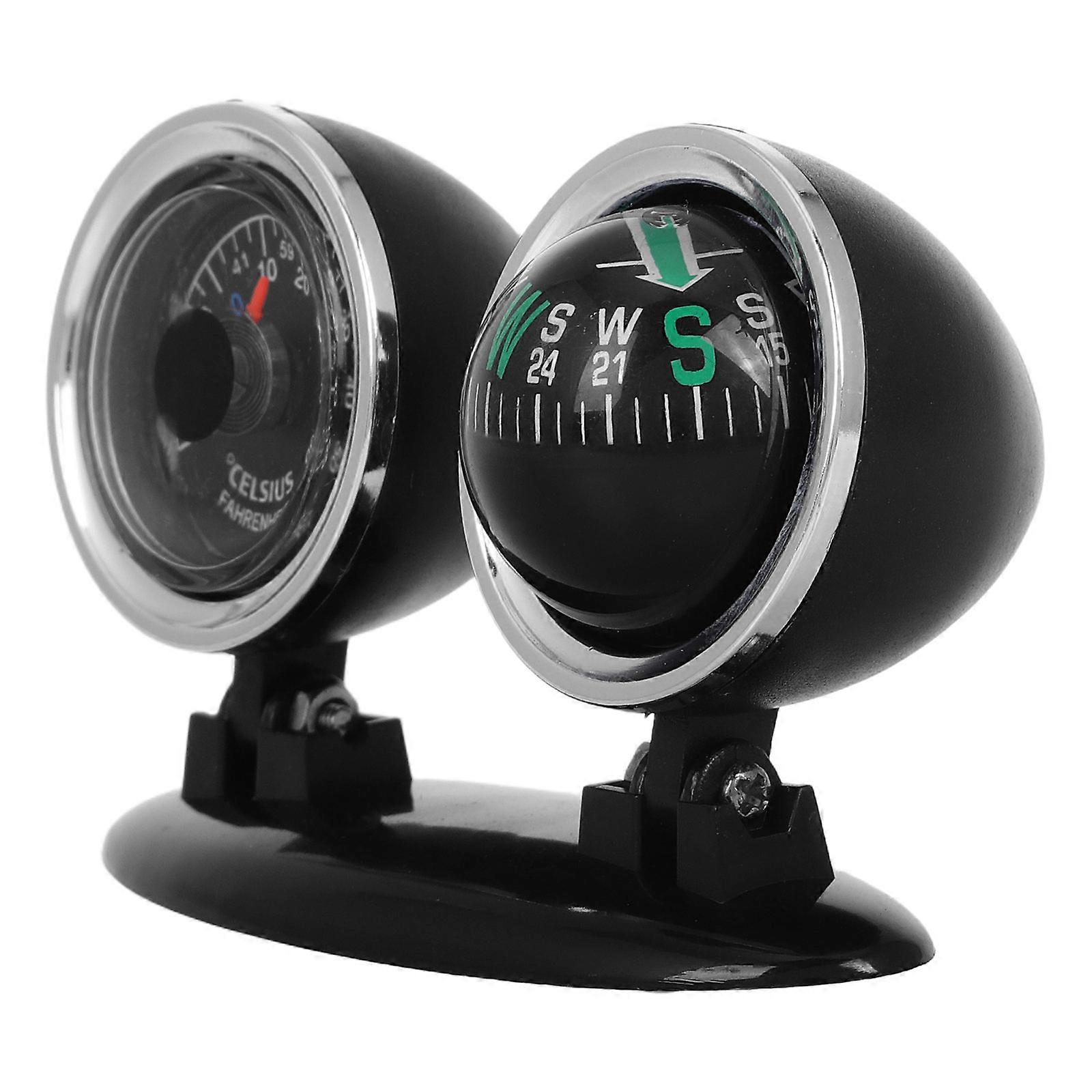 Dash Compass Car Compass Dashboard Navigation Direction Guide Thermometer Ball For Car And Boat 1Pack