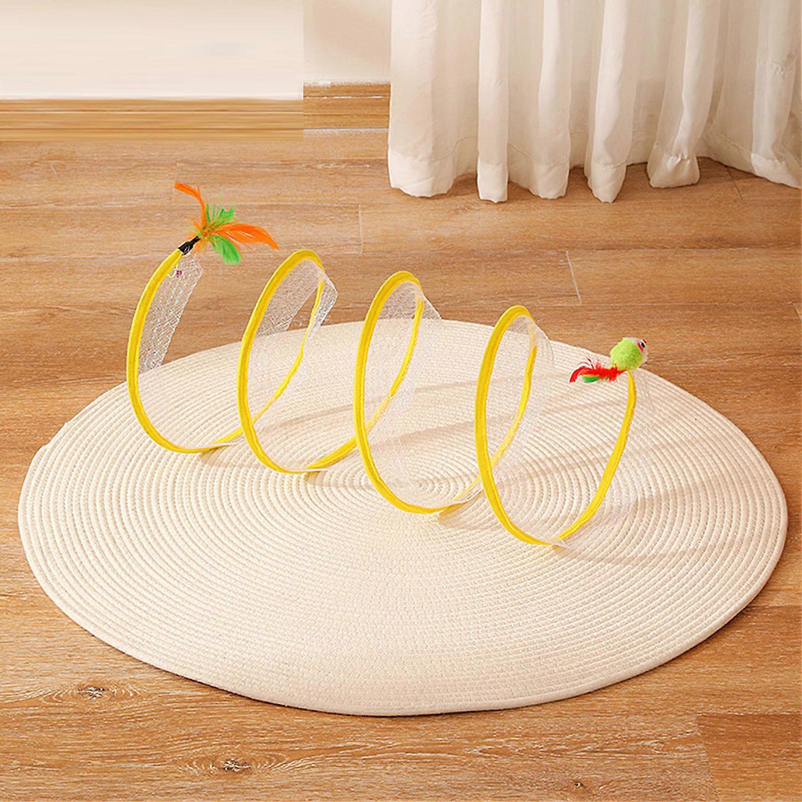 S Shaped Cat Tunnel Steel Wire Multifunctional Toy Funny Folding Cat Tube Tunnel for Home Rat
