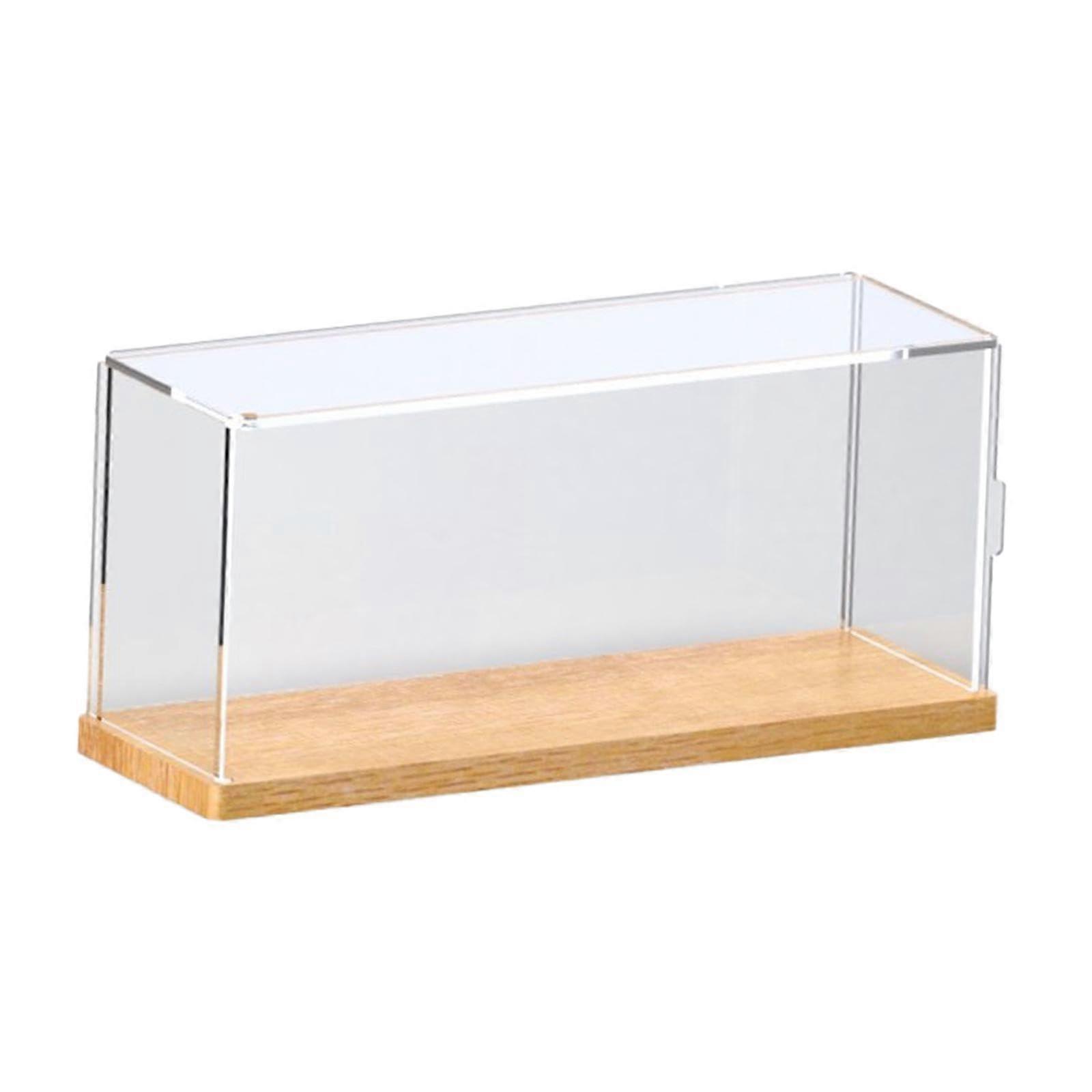 EssayActionFigureDisplayBox, Wooden Base, Organizer for Figures, Antique 30x10x13.5cm