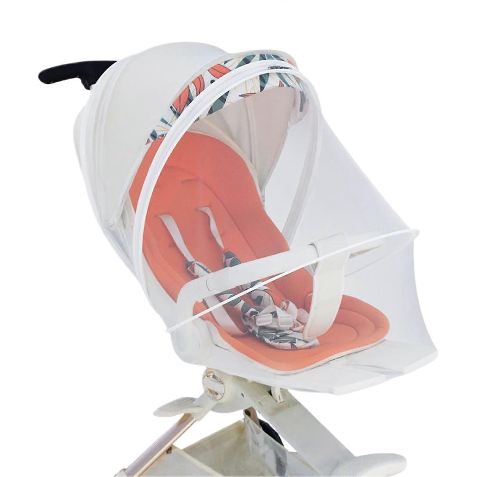 Pram Net Breathable Cot Net with 2-Way Zips, Foldable Wind Protection for Car Seat and Playpen Compatibility