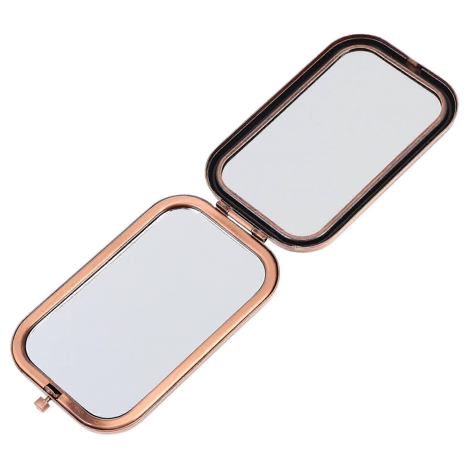 Personal Mirrors Foldable Makeup Mirror Travel Double-Sided Folding Metal 1Pack