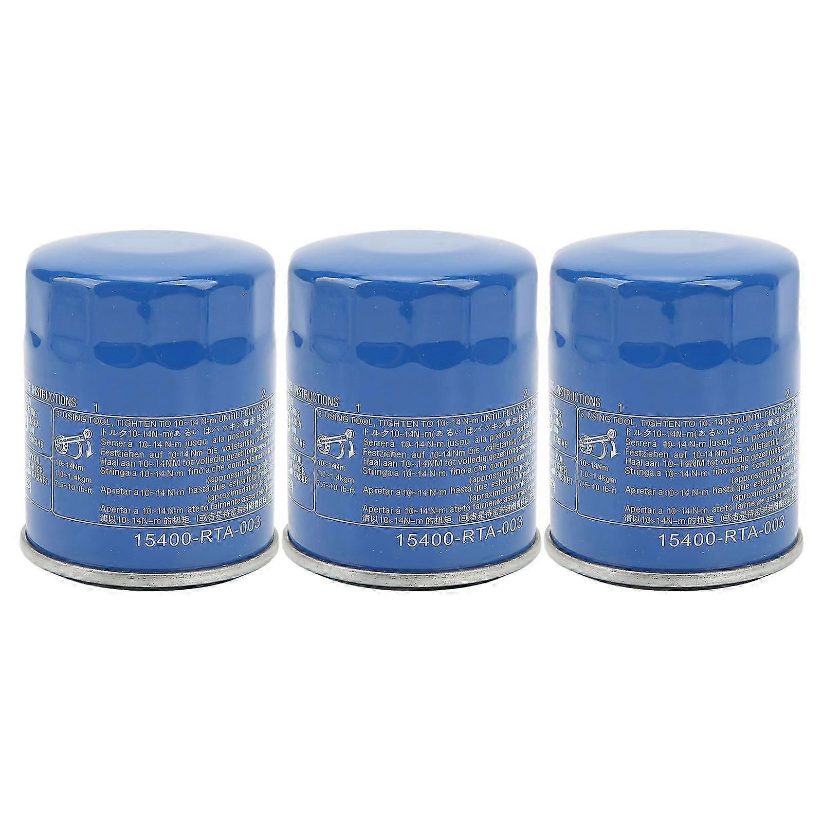 3pcs Oil Filters Metal Stable High Efficiency Engine Oil Filter 15400 RTA 003 Replacement for ACCORD