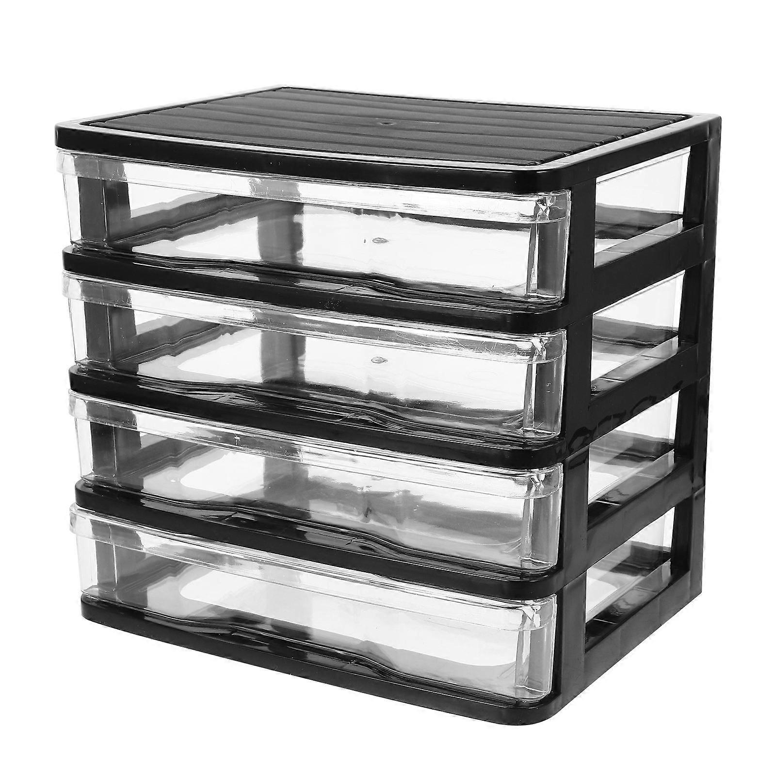 Transparent Desktop Makeup Organizer Storage Box with Multi Function Drawers for Cosmetics, Office Supplies, and Home Essentials – Space Saving Tidy