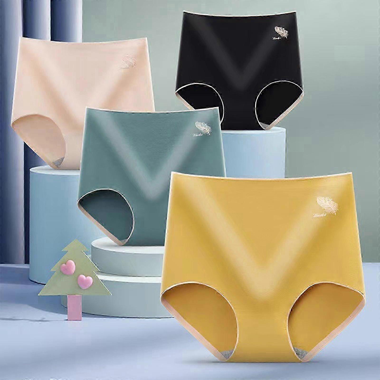 5Pcs Bomull truser Pustende kvinner Undertøy truser Solid Color Damer Underbukse