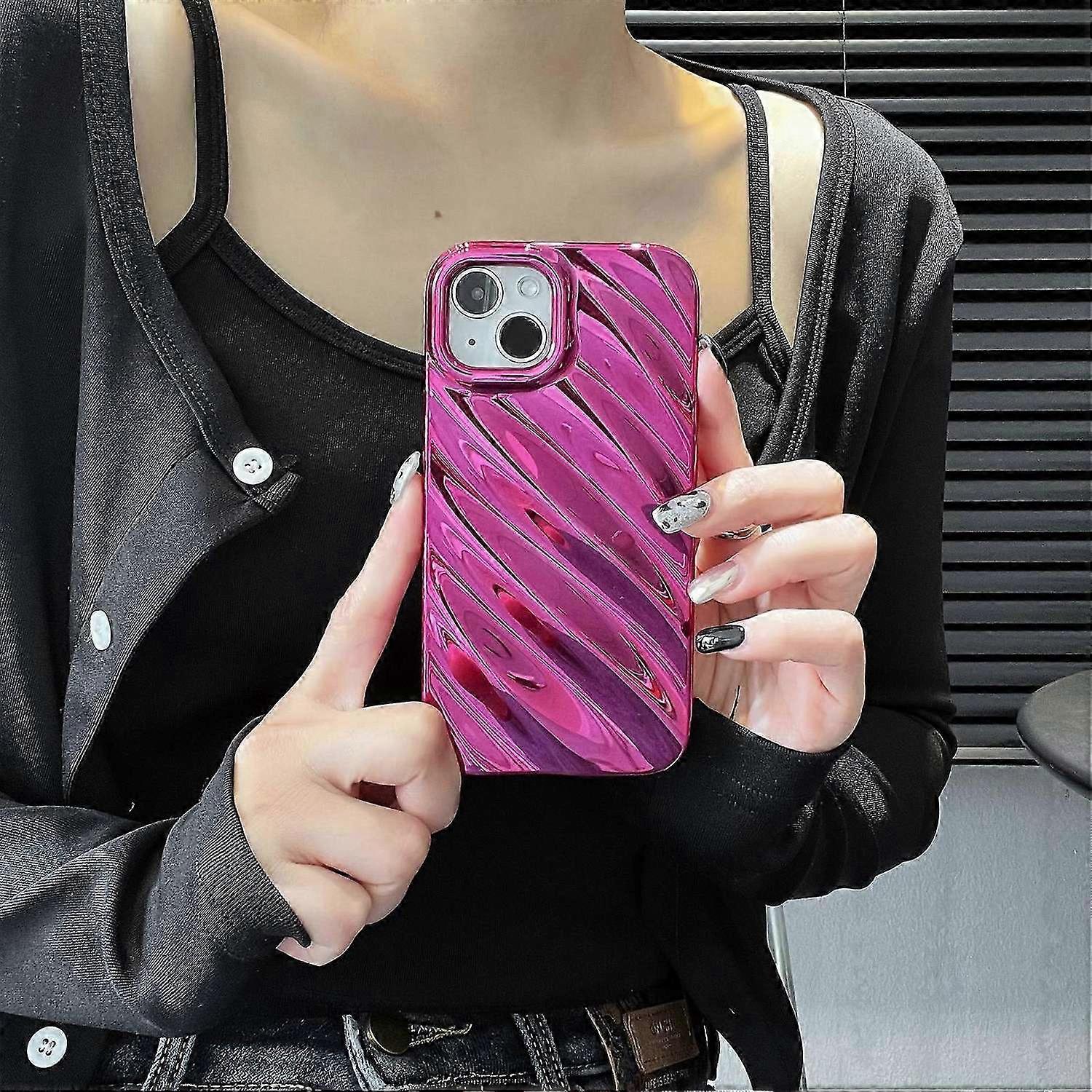 Cute Water Ripple Pattern Wave Shape Camera Lens Protection Soft for iPhone 15 Pro Max/ 15 Ultra Cov