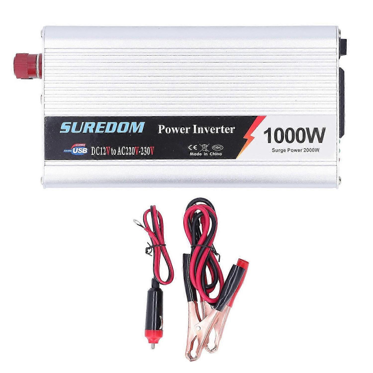 Vehicle Power Inverter 1000W USB Interface Quiet Cooling Fan Car Inverter DC12V to AC220230V