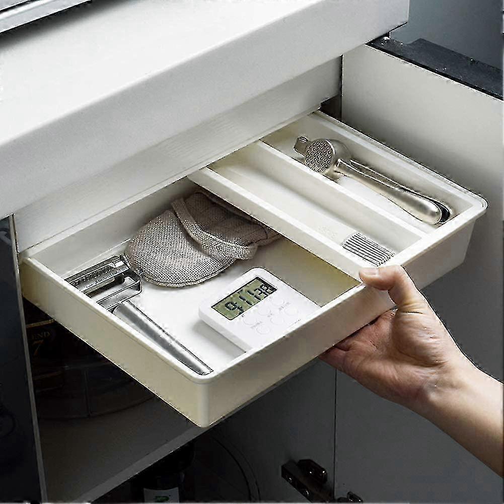 Under Desk Self-Adhesive Drawer Storage Box, Hidden Large Capacity, for Home/Office/School