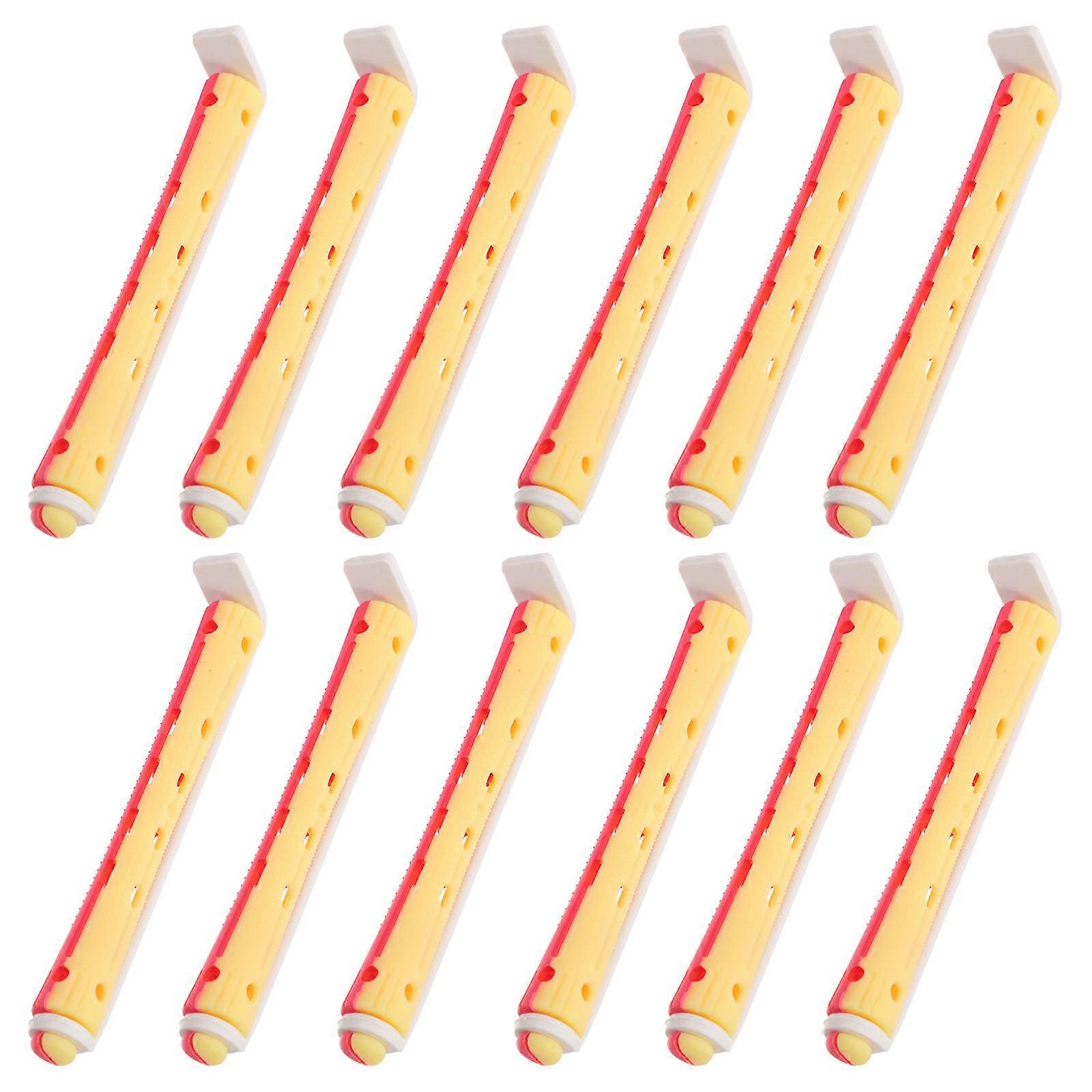 Hair Rollers 12pcs for Women Wavy Perm Rods Reusable Lightweight Portable Styling Tools for Beach Curls