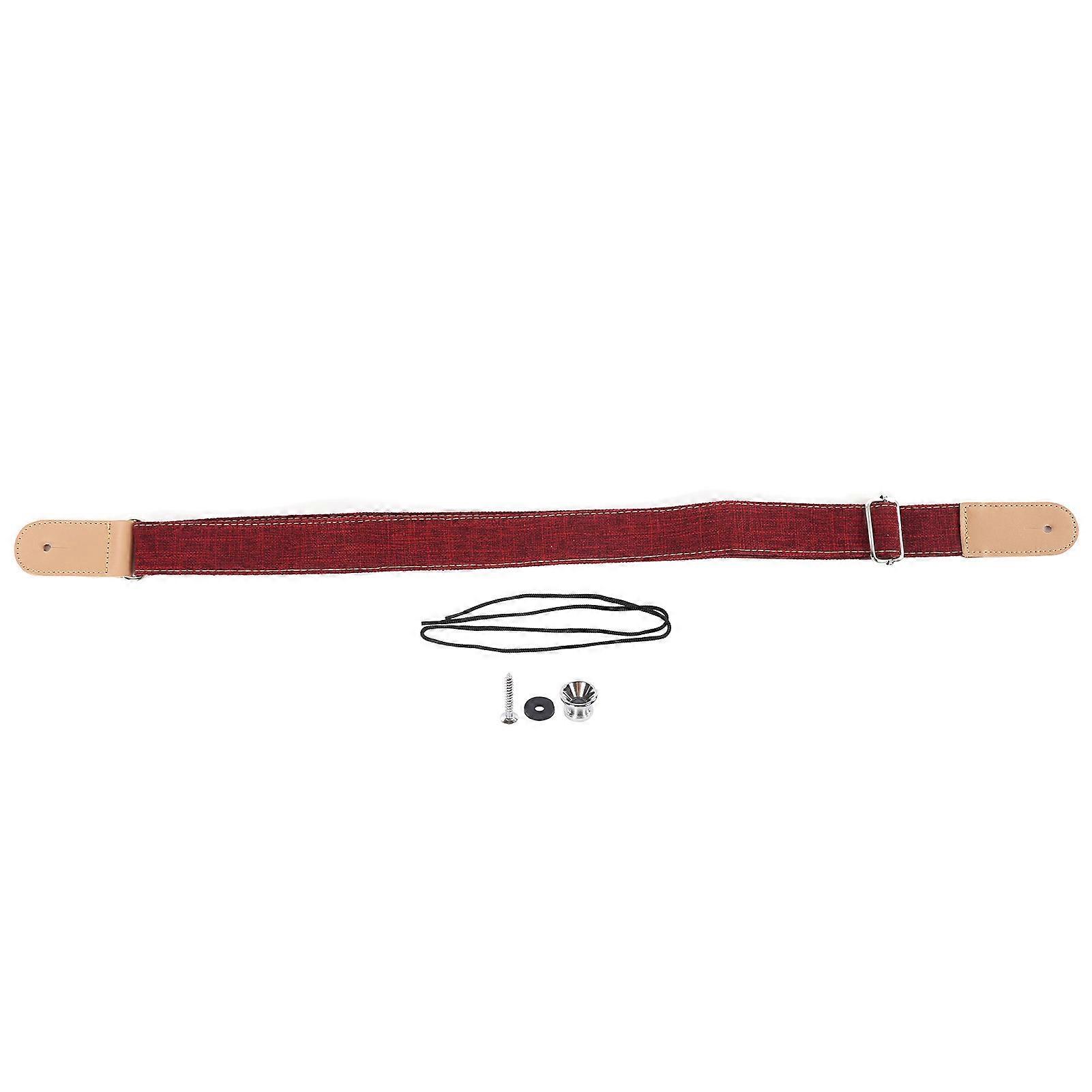 Ukulele Strap Cotton and Linen Adjustable Belt with Sliding Buckle End Button Accessories