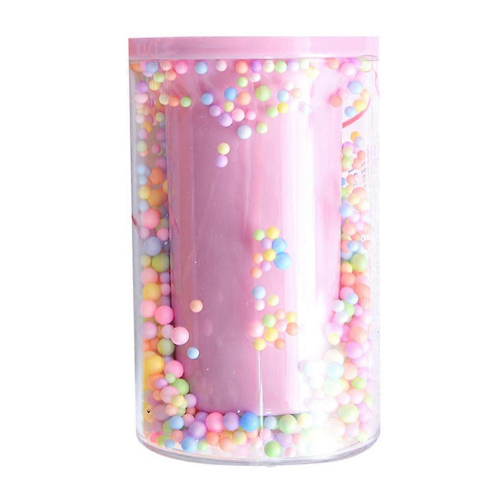 Cylinder Pen Pots Plastic Desk Organization Students Pink 4.3×2.8×2.8in 1Set