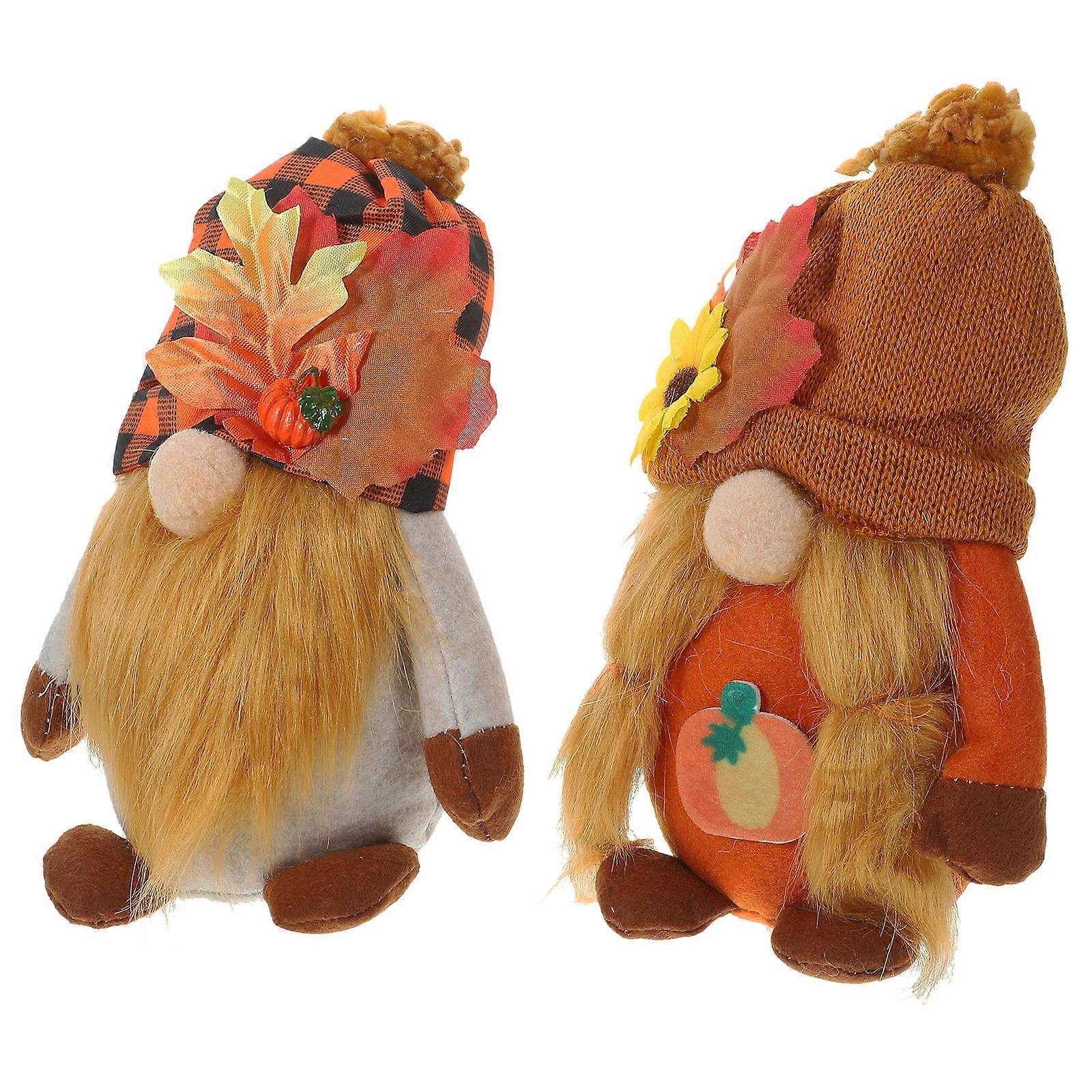 感謝祭用品ノームデコレーション8.7×5.3×2.4inサイズ鮮やかな色オフィスデコレーション2個