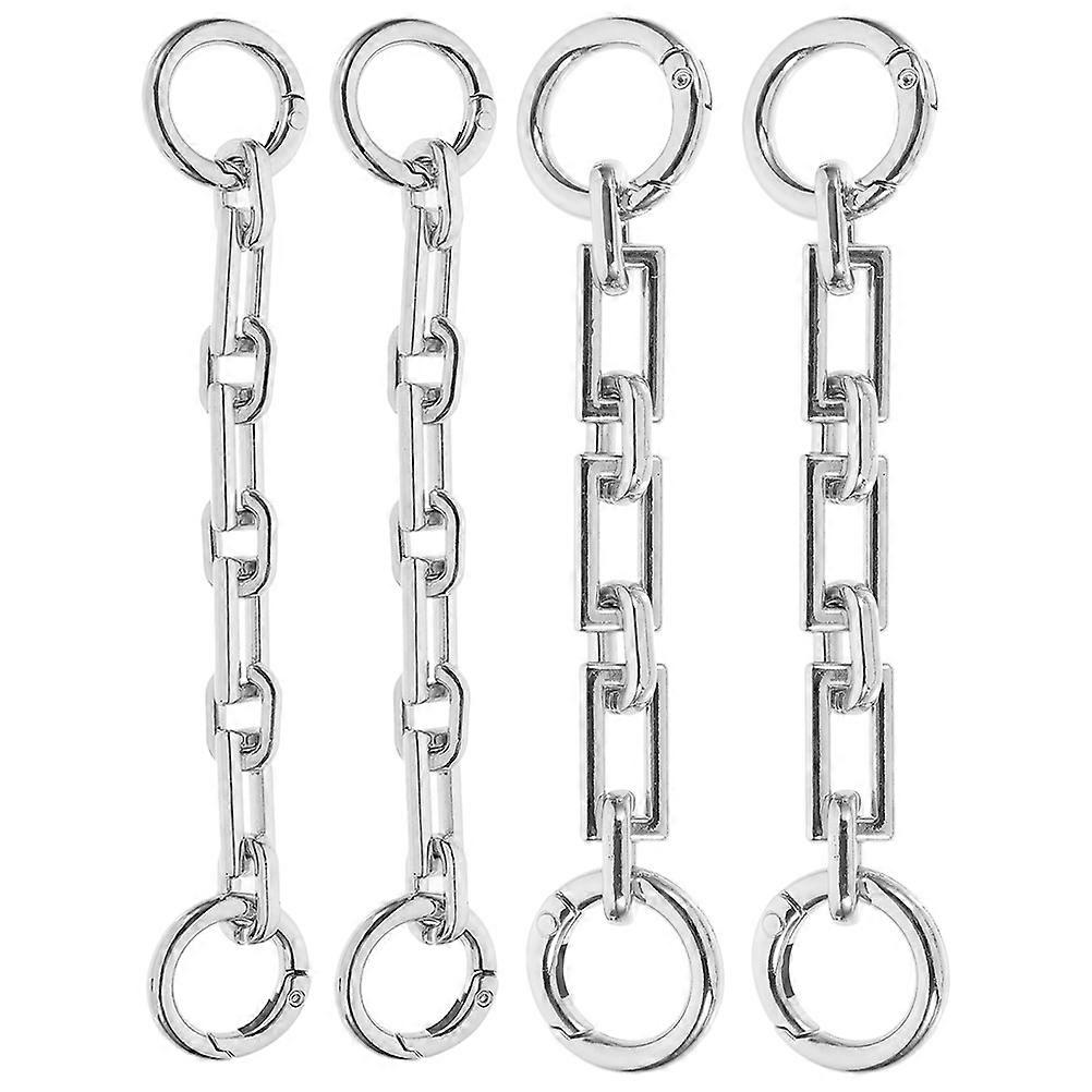 Extender Chain Diy Purse Chain Women 4Pcs Silver Square Buckle Key Attachment Decorative Appearance