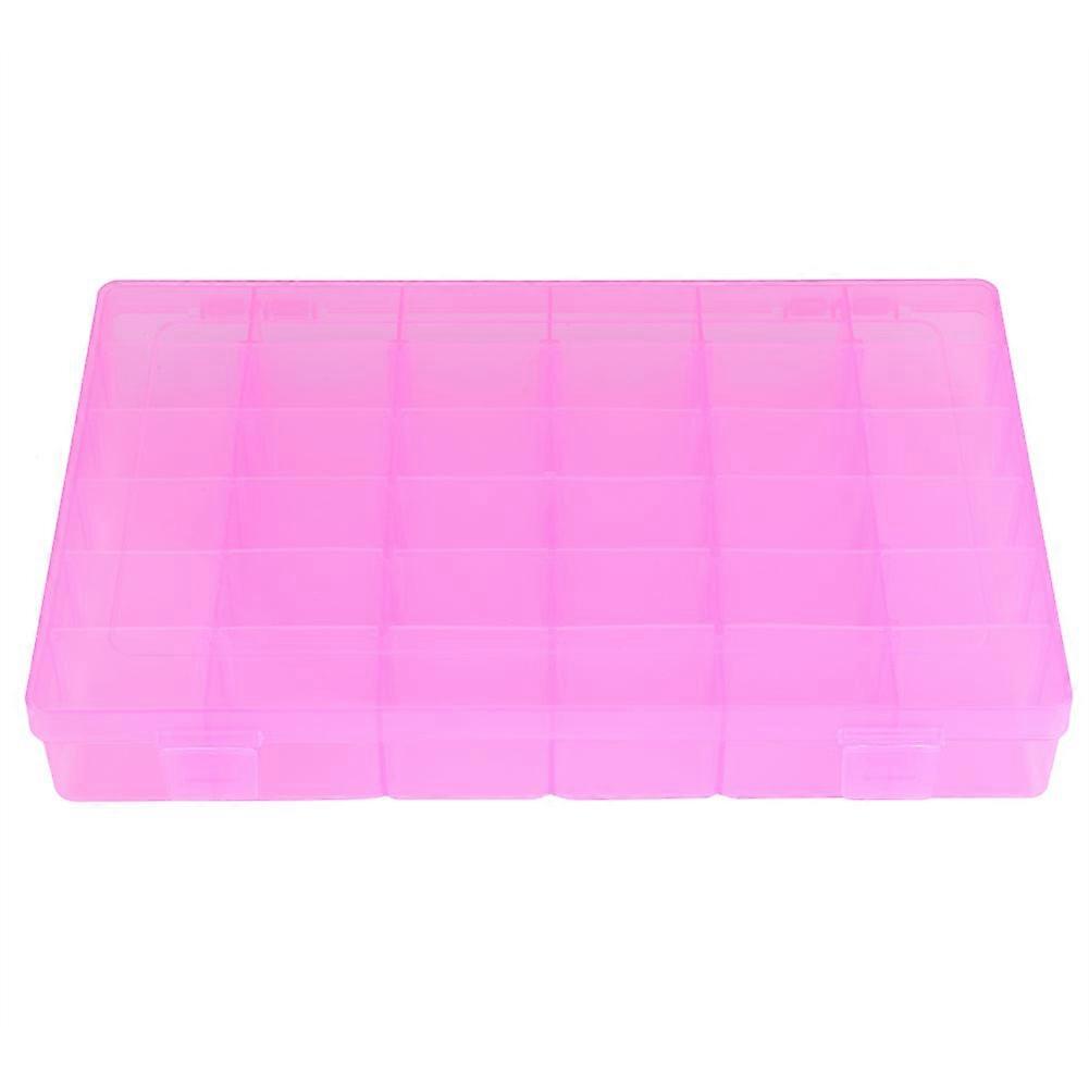 36 Slots Plastic Case Rubber Band Earrings Storage Box for Home Organizer(Pink)