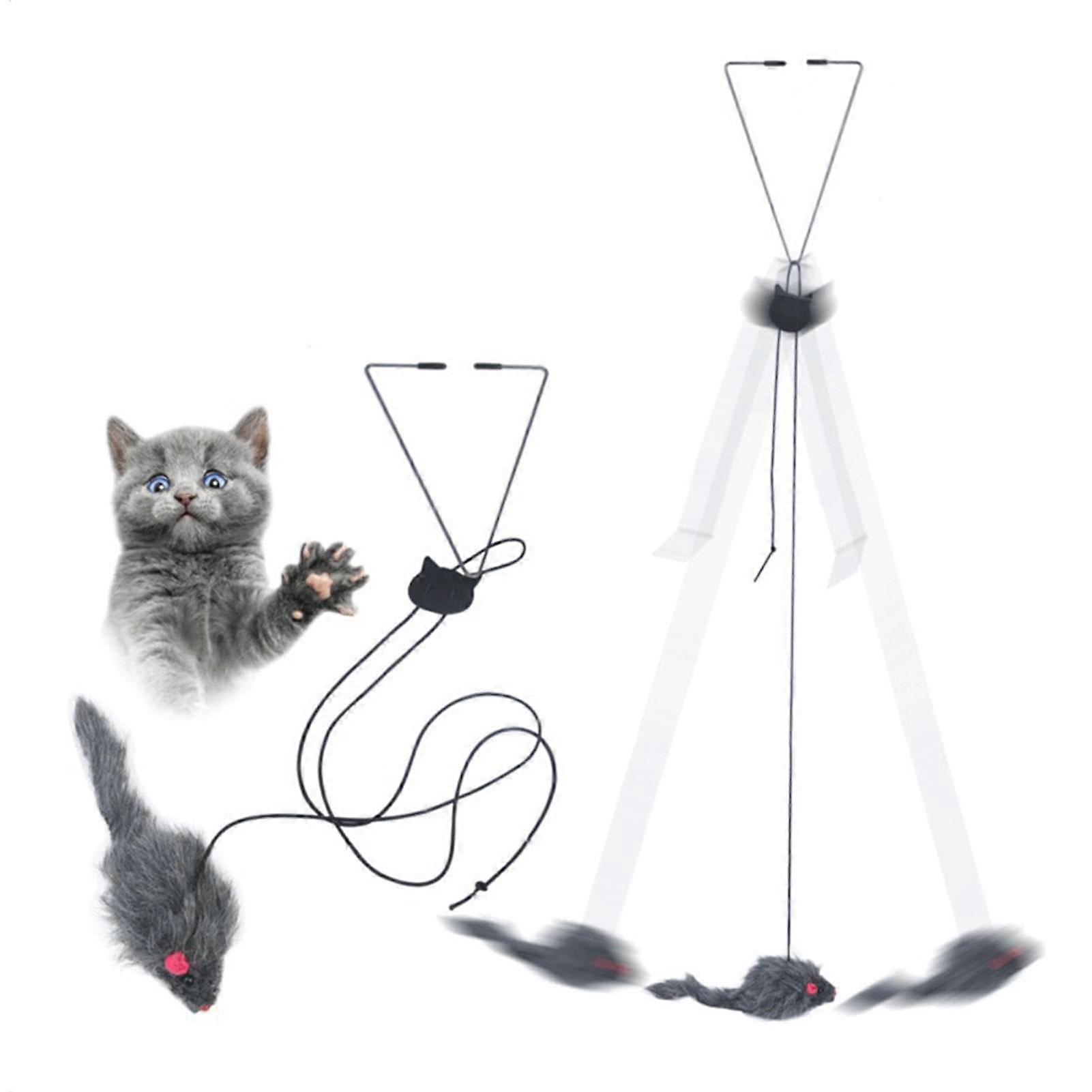Generic Cat Toy  Cat  Mouse Toy  Interactive Cat Toy  Door Hanging in the Shape of a Jumping Mouse with Elastic Band