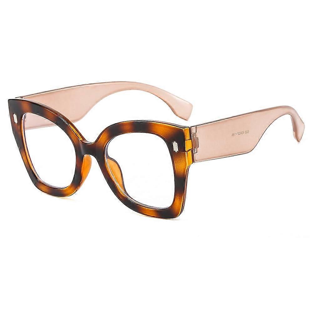 Blue light blocking reading glasses, antieye strain, stylish oversized computer reading glasses, flat light mirror (Color: 3, Size: 200)