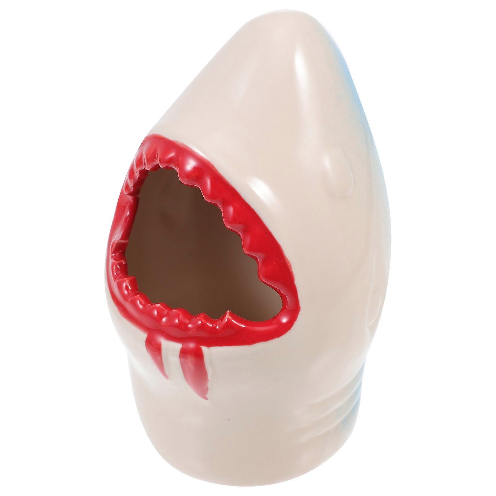 Creative Beverage Cup Unique Shark Drinking Cup Home Bar Use White Ceramics Drinking 1Set
