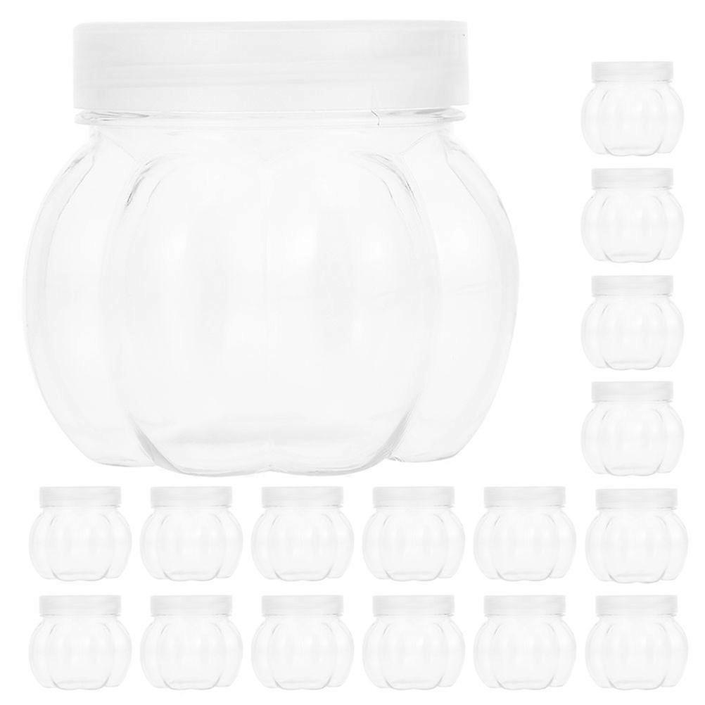 24Pcs Clear Candy Jars Pumpkin Shaped Cookie Jar Halloween Sweet Storage Container