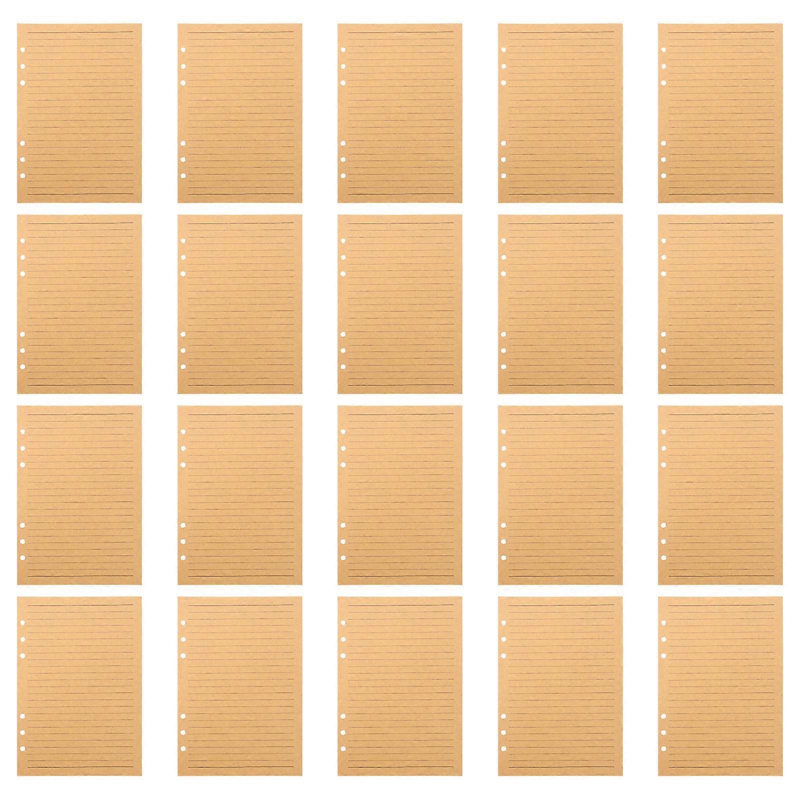 College Ruled Loose Leaf Paper A5 Binder Inserts Brown Kraft Material Versatile Use 80 Sheets