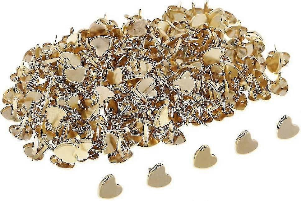 スクラップブックのための200部分9mmの金の小型真鍮のハート形のペーパー ファスナーの真ちゅう製パステルの金属の真鍮