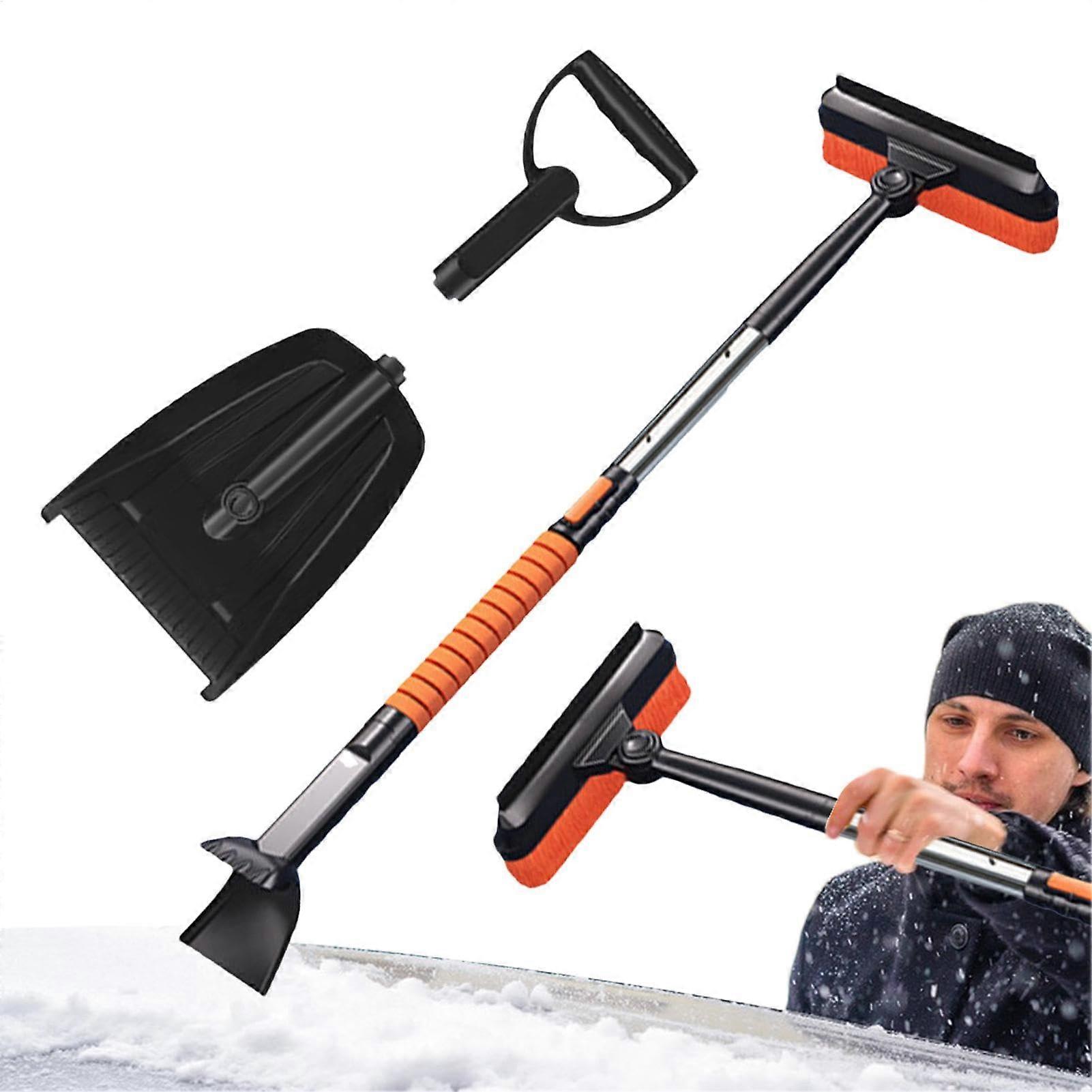 Snow shovel for driveway, snow shovel  snow removal set  Portable, foldable snow brush with retractable handle