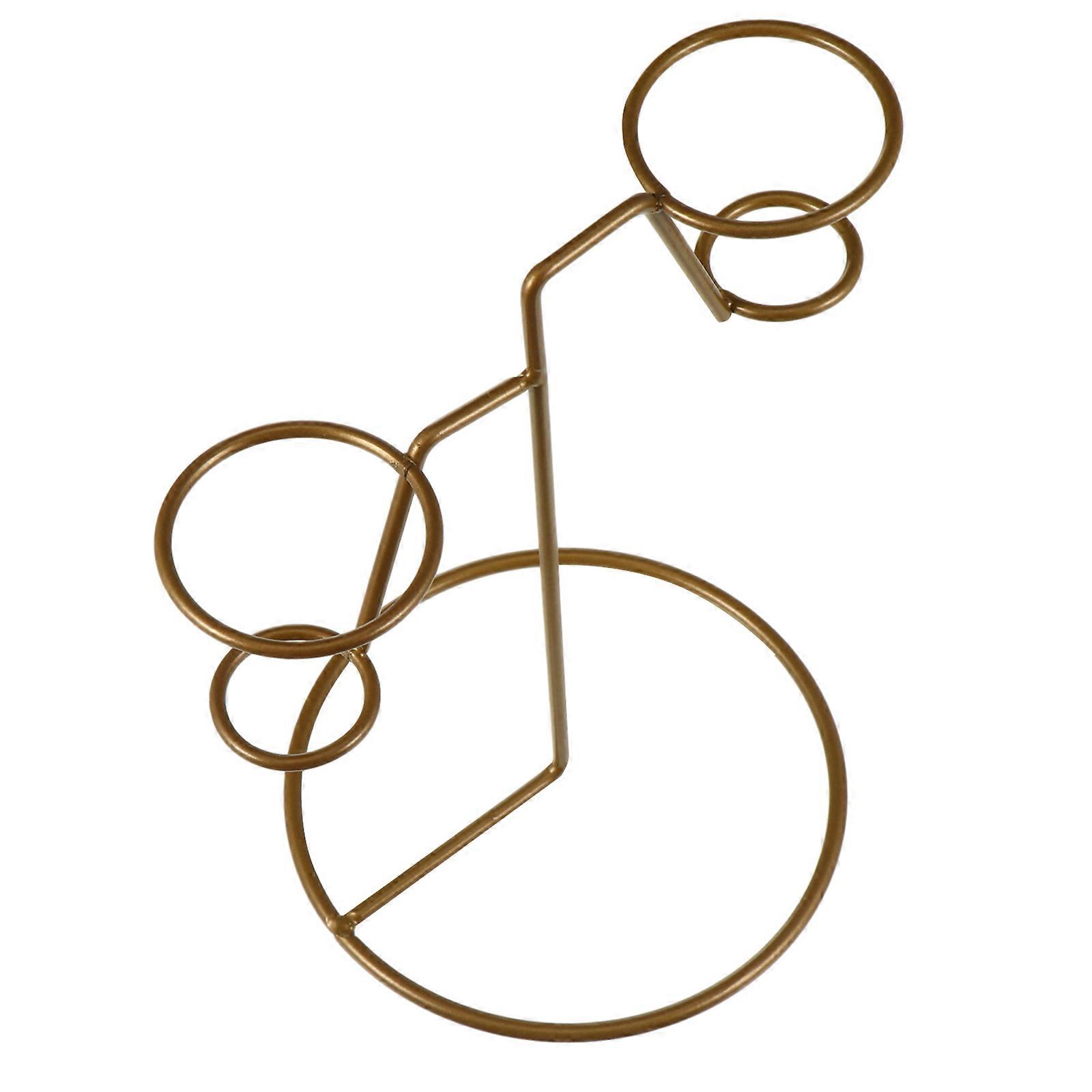 Golden Iron Ice Cream Holder with Stable Base for Display and Storage