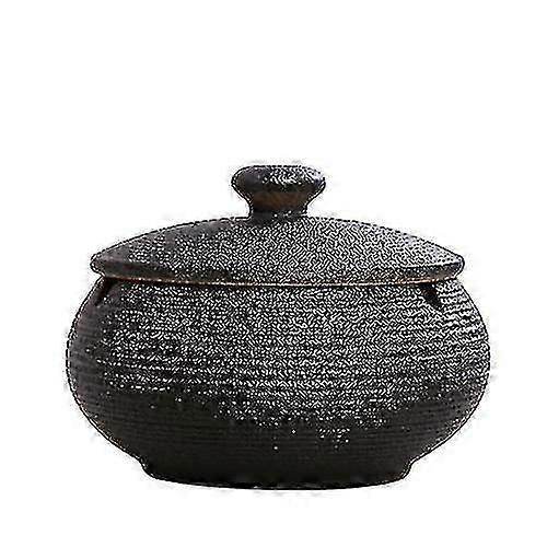 Ceramic Ashtray With Windproof Lid For Indoor Outdoor