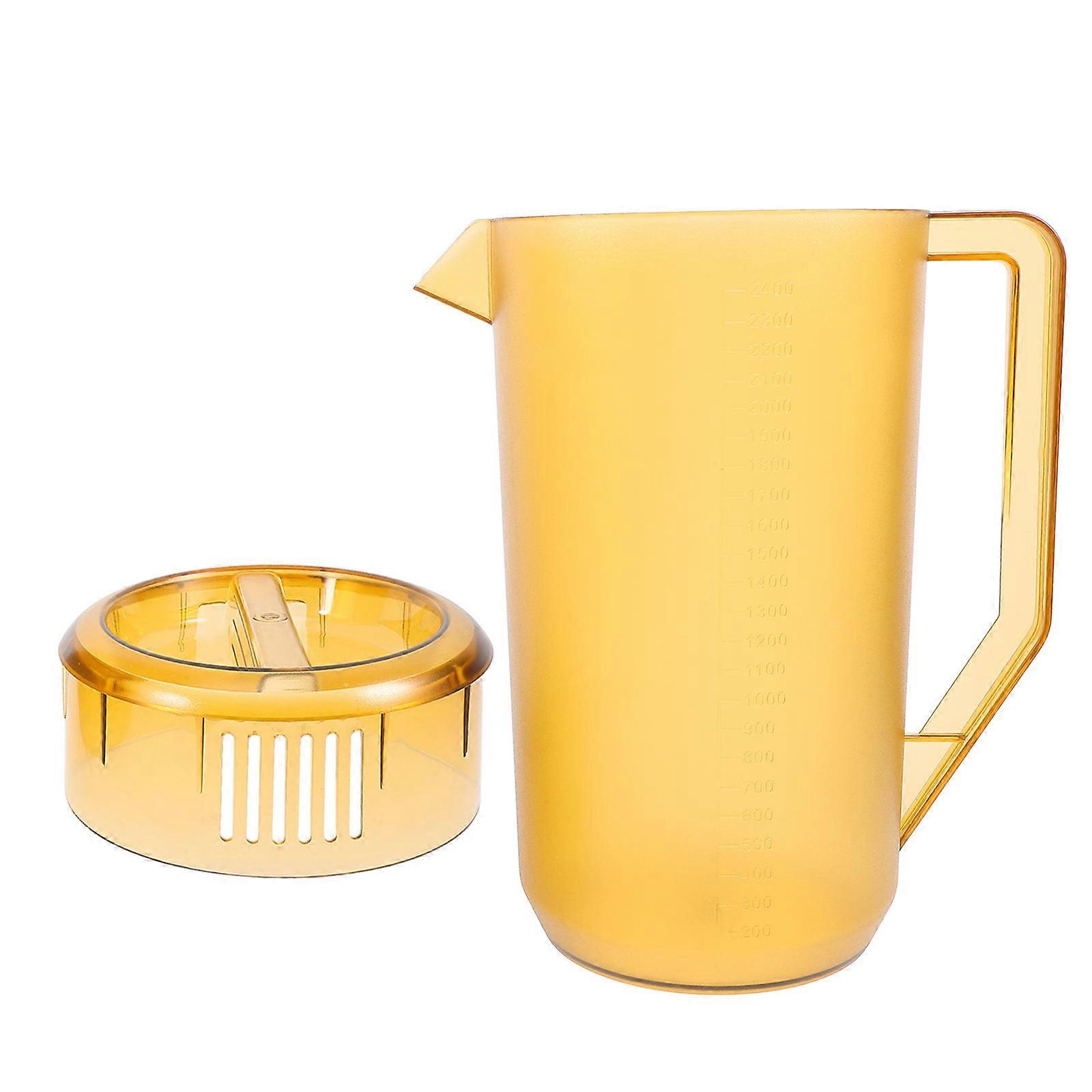 Clear Jug For Juice Large Capacity Plastic Cold Water Pitcher Khaki 24.00X20.00X13.50CM Measuring 1Pack