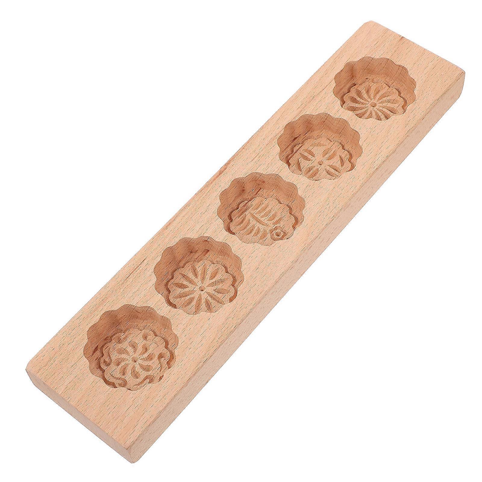 Beautiful and Practical Moon Cake Mold for Kitchen Use Made of Synthetic Material Light Brown 1 Pc