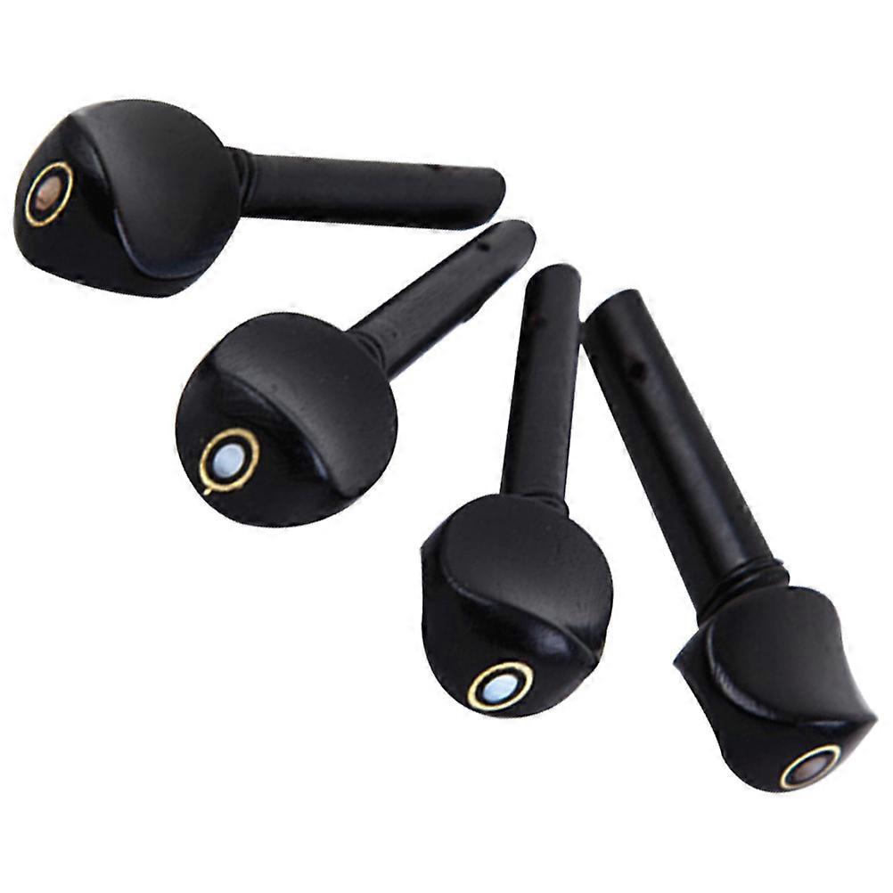 Ebony Violin Peg Professional Tuning Pegs for String Instrument Maintenance Black 6.5x2.3cm Protect Headstock 4Pcs