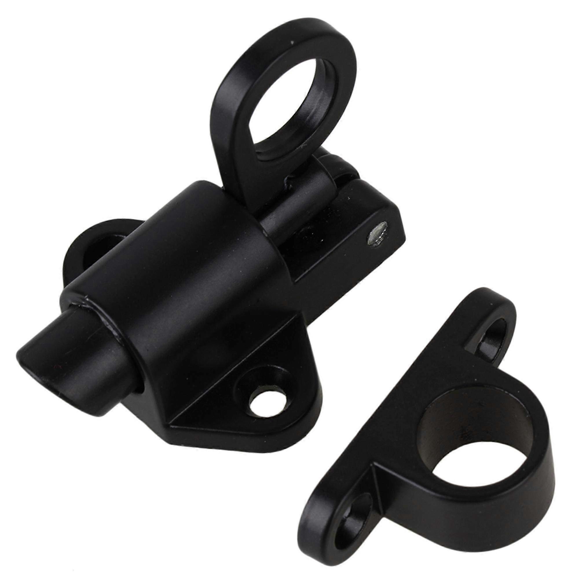 Self Closing Aluminum Window Latch Bolt with Spring Loaded Lock, Automatic Black Window Lock for Home & Office