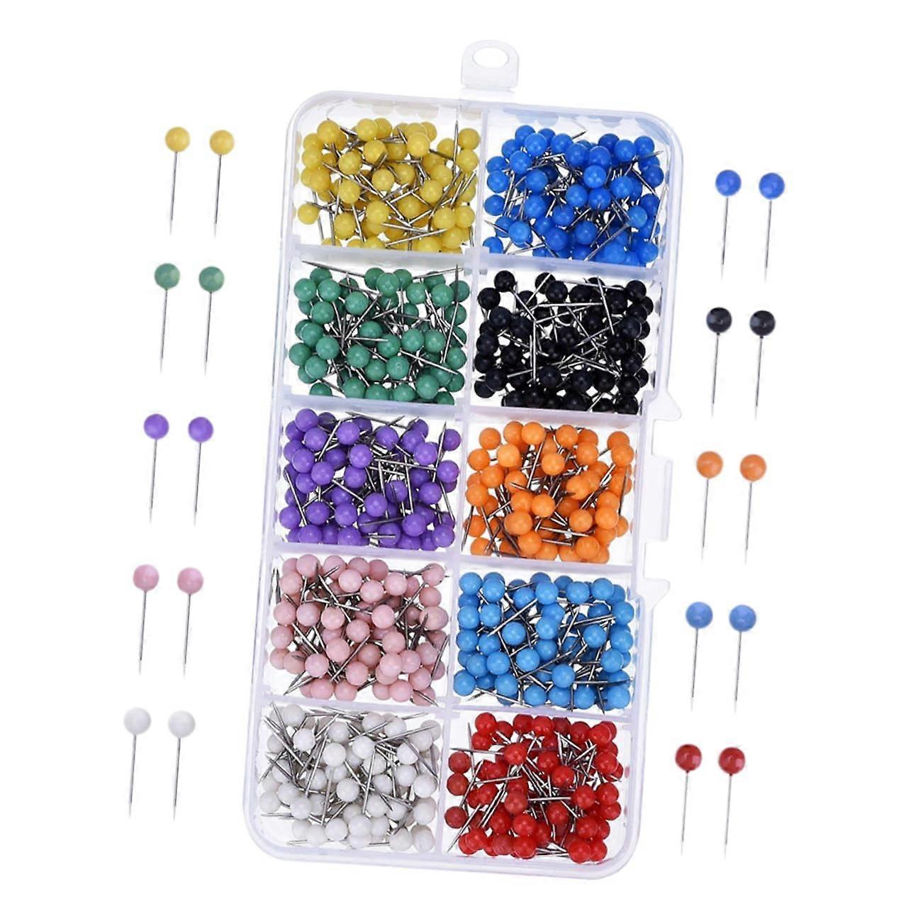 Colorful Push Pins Practical Thumbtacks for Corkboards and Bulletin Boards 10 Colors in Set Compact Thumb Pins for Office and Home Use