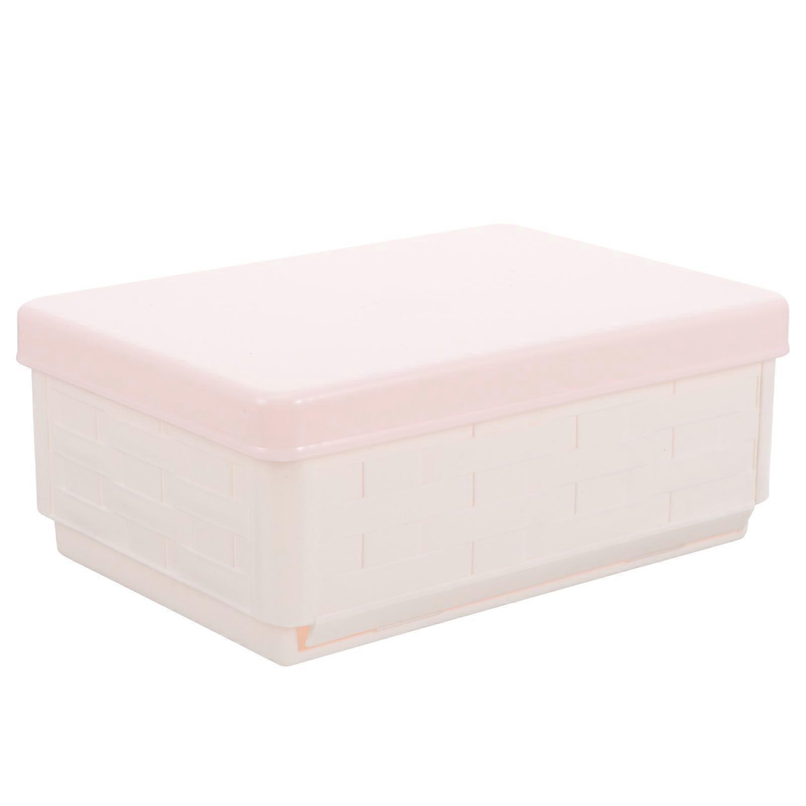 Lightweight Plastic Storage Box with Lid for Cosmetics, Lipsticks, and Small Items – Compact Organizer for Desk, Office, Dorm, and Limited Spaces –