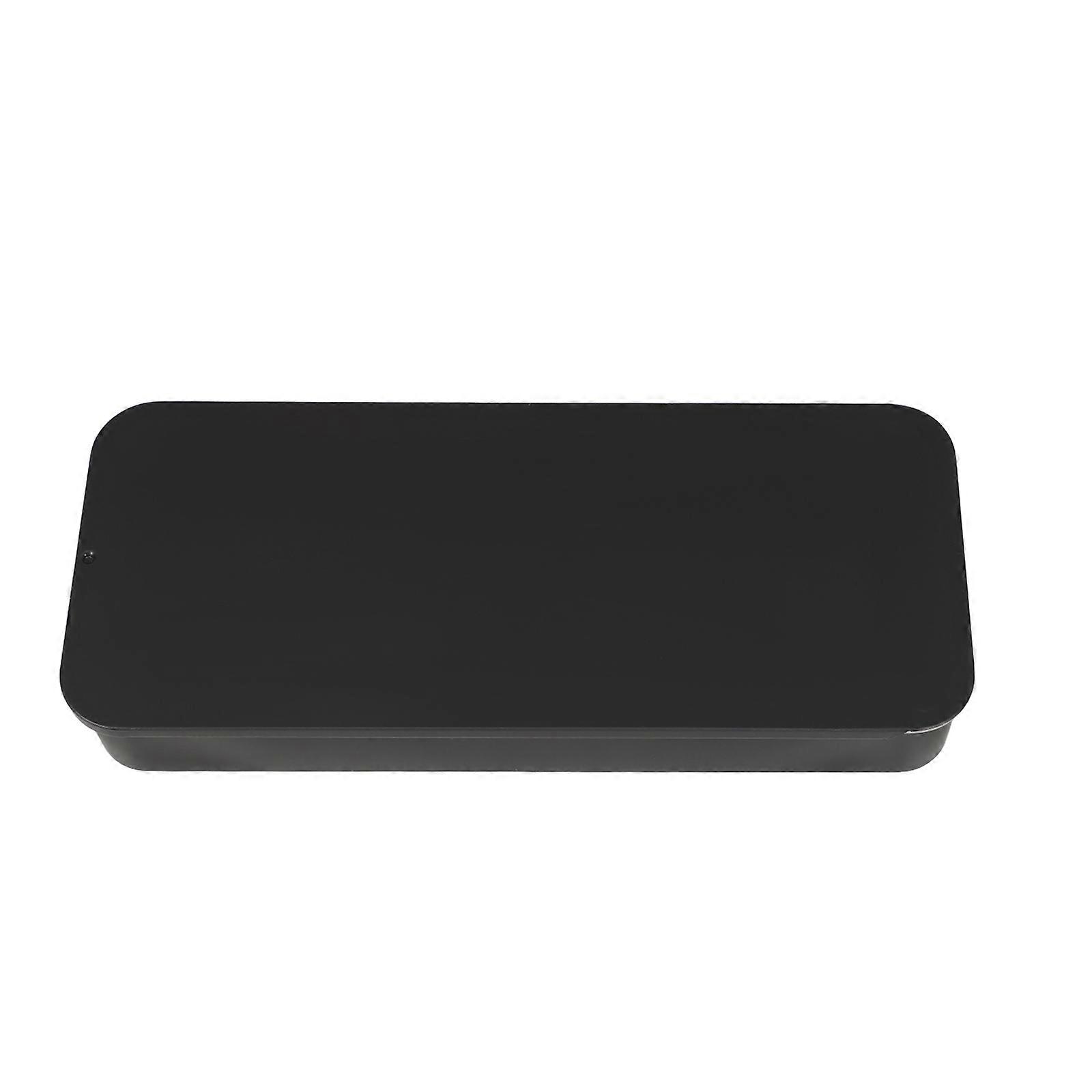 Portable Small Metal Tin Box Rectangular Shape For Travel Everyday Use Black Color Tinplate Material Storage 1Set