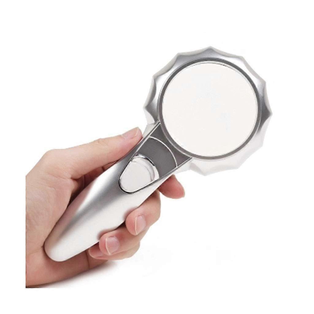 Handheld magnifying glass, 6 LED lights, HD magnifier, 4X / 6X / 7X THREE options.