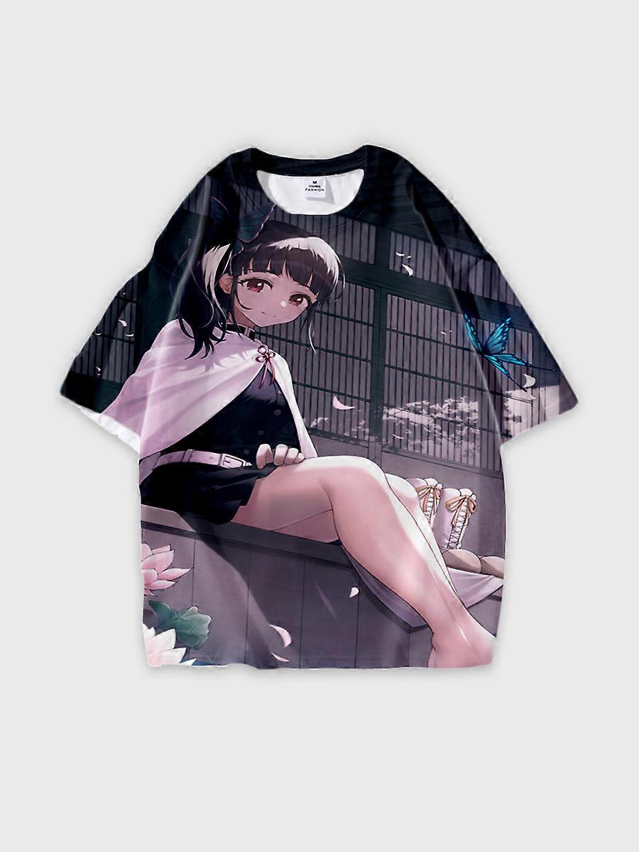 T-shirt round neck Character Pattern loose short sleeve P1250