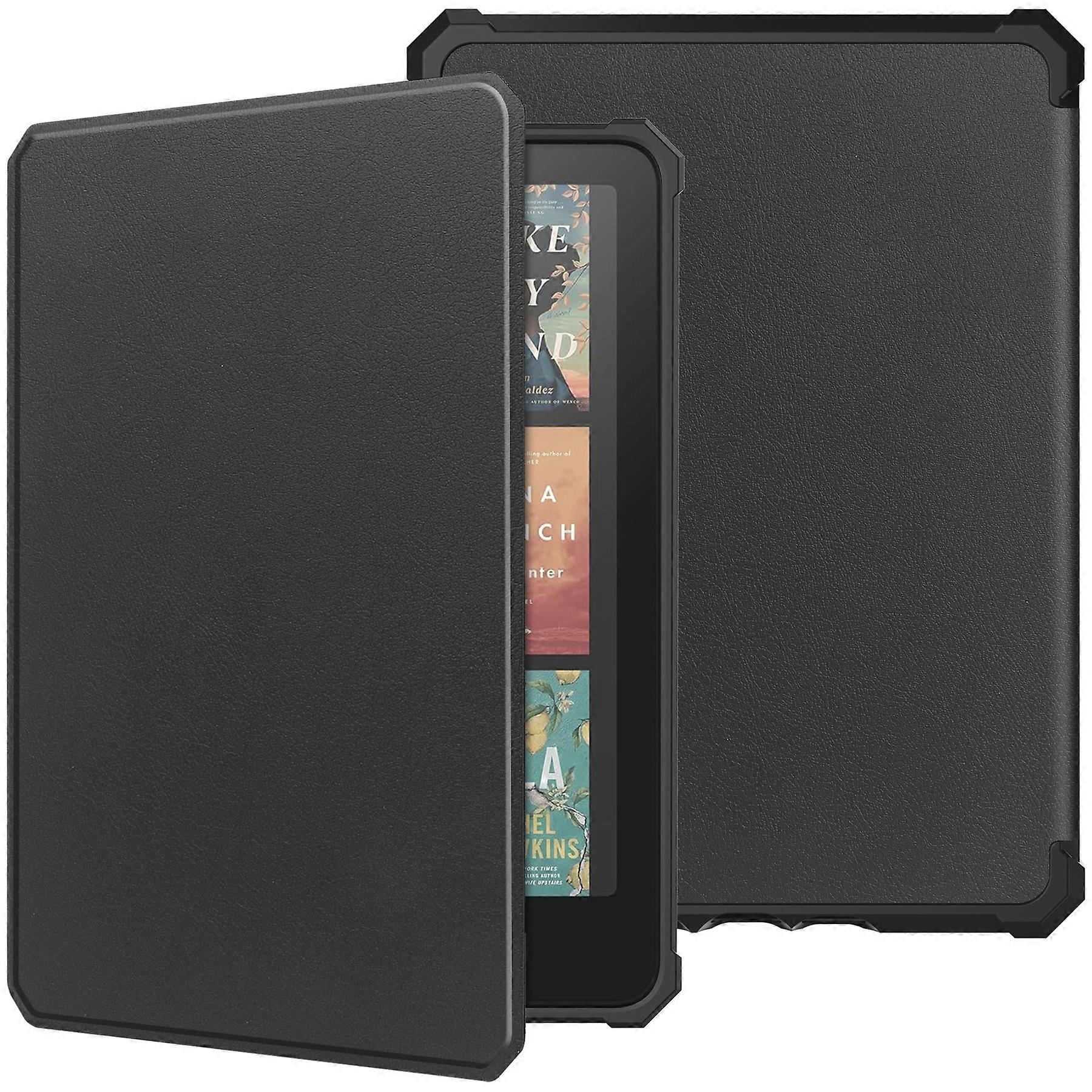 Für Amazon Kindle Colorsoft Kindle Paperwhite (2024) Hülle PU Leder + TPU E-Reader Hülle Auto Wake Sleep Schwarz
