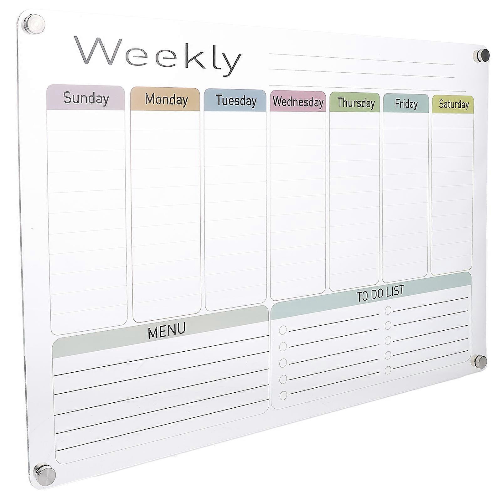 Erasable Message Writing Magnetic Notice Board For Fridge Daily Use In White Acrylic Material 1Set