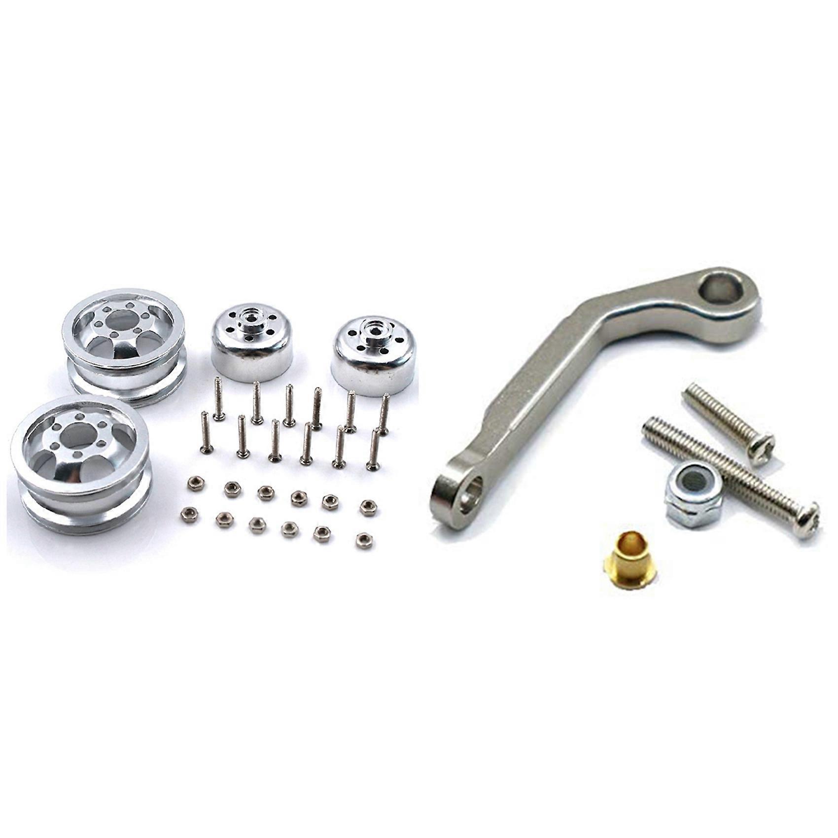 Metal Upgrade Shock-Proof Wheel Hub Rim with Metal Servo Pull Rod,for B1 B16 B24 B36 C14 C24 1/16 RC