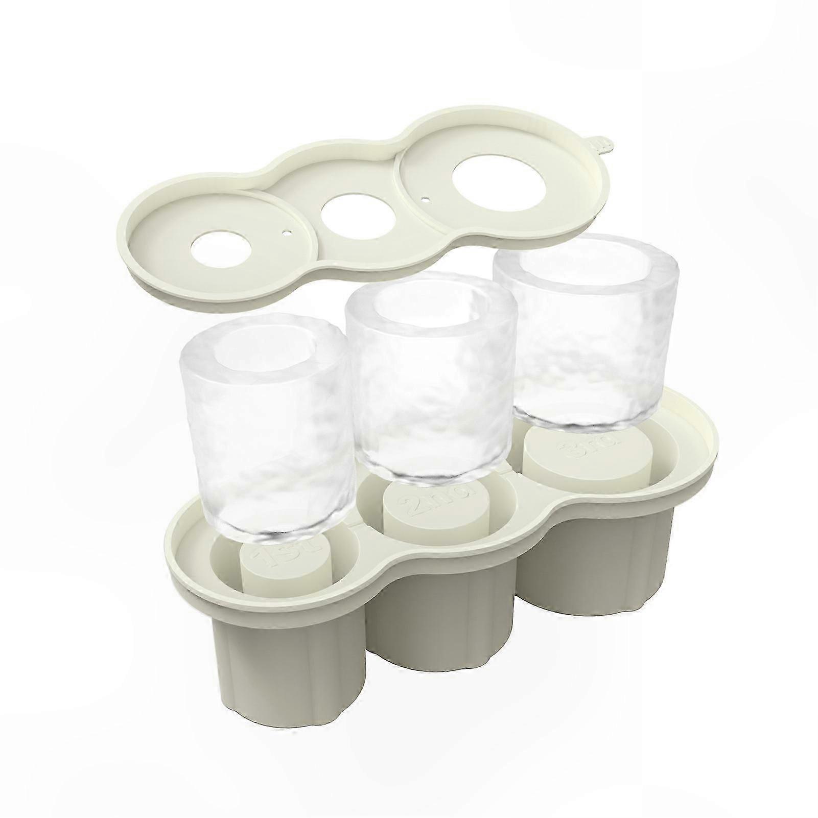 Flexible Silicone Ice Mold Tray for Whiskey, Cocktails, and Juice - Easy Release, Stackable, Hollow Cylinder Design for Tumblers