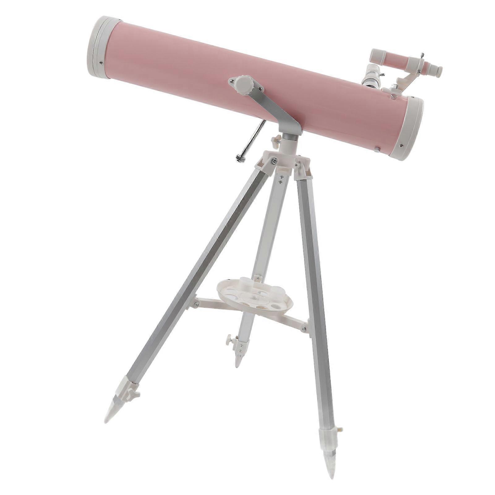 Refractor Telescope 76mm Aperture 700mm Focal Length Portable Astronomy Telescope with Adjustable Tripod for Kids Pink 