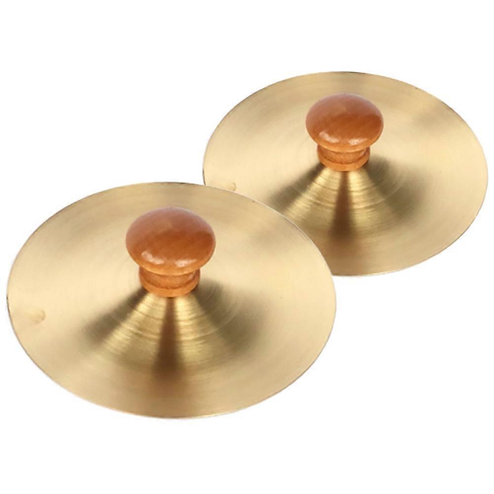 2pcs Cymbals with Wooden Handles – Percussion Instrument for Dance, Rhythm Training, Belly Dancing and Performance Entertainment