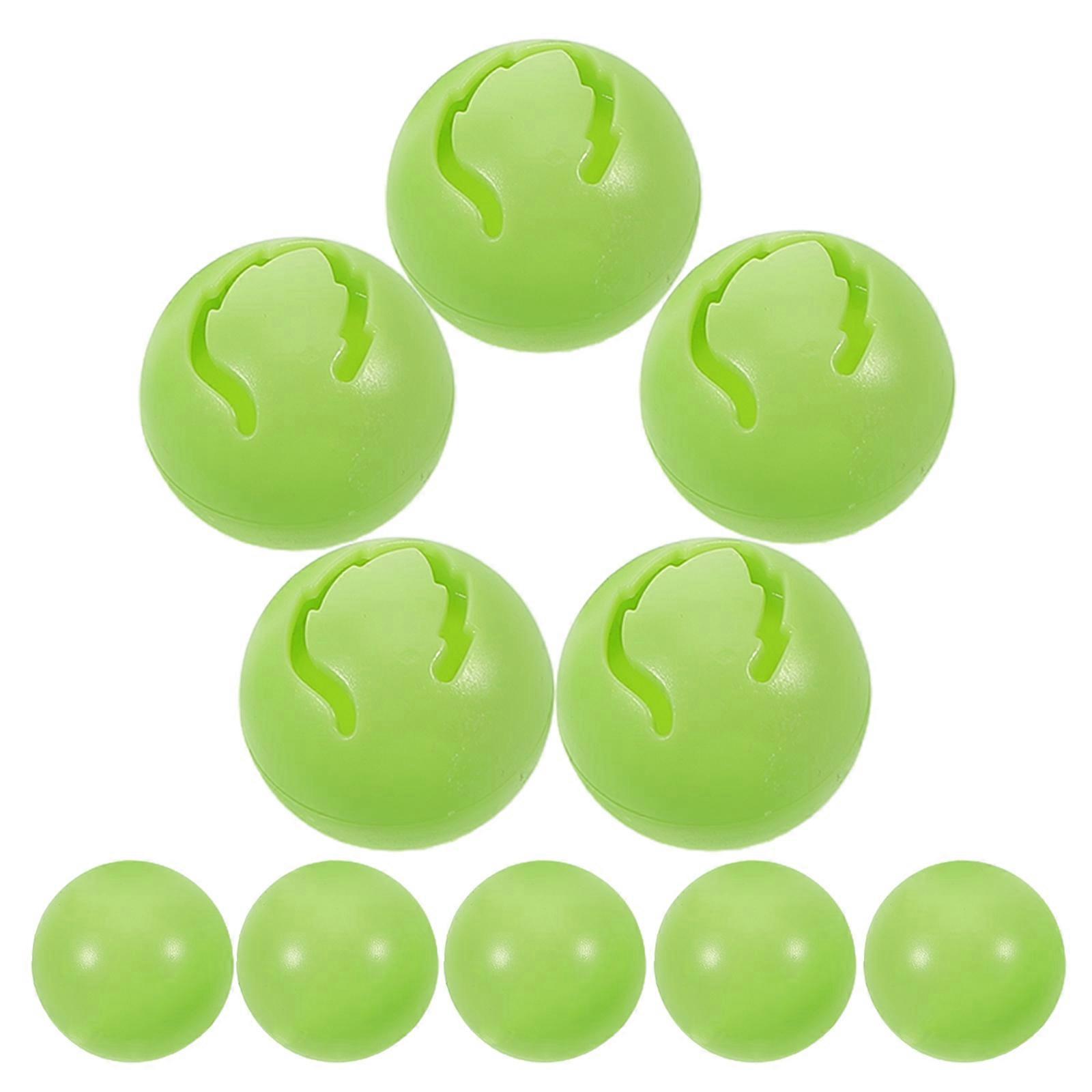 10Pcs Cat Toys Balls With Bells For Indoor Play Light Green Cute Design Noise Toy