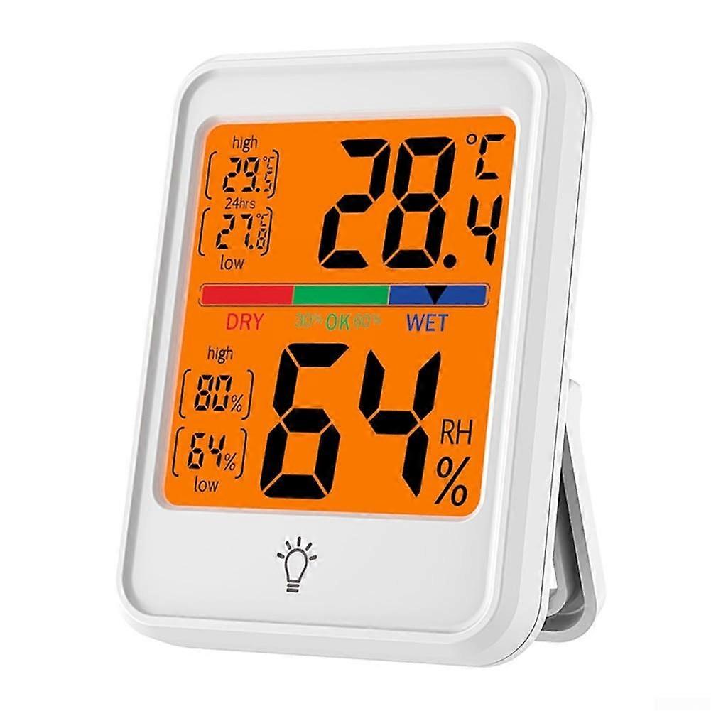 Indoor Digital Temperature and Humidity Monitor with EasytoRead Display (MC41S White) MC41S White