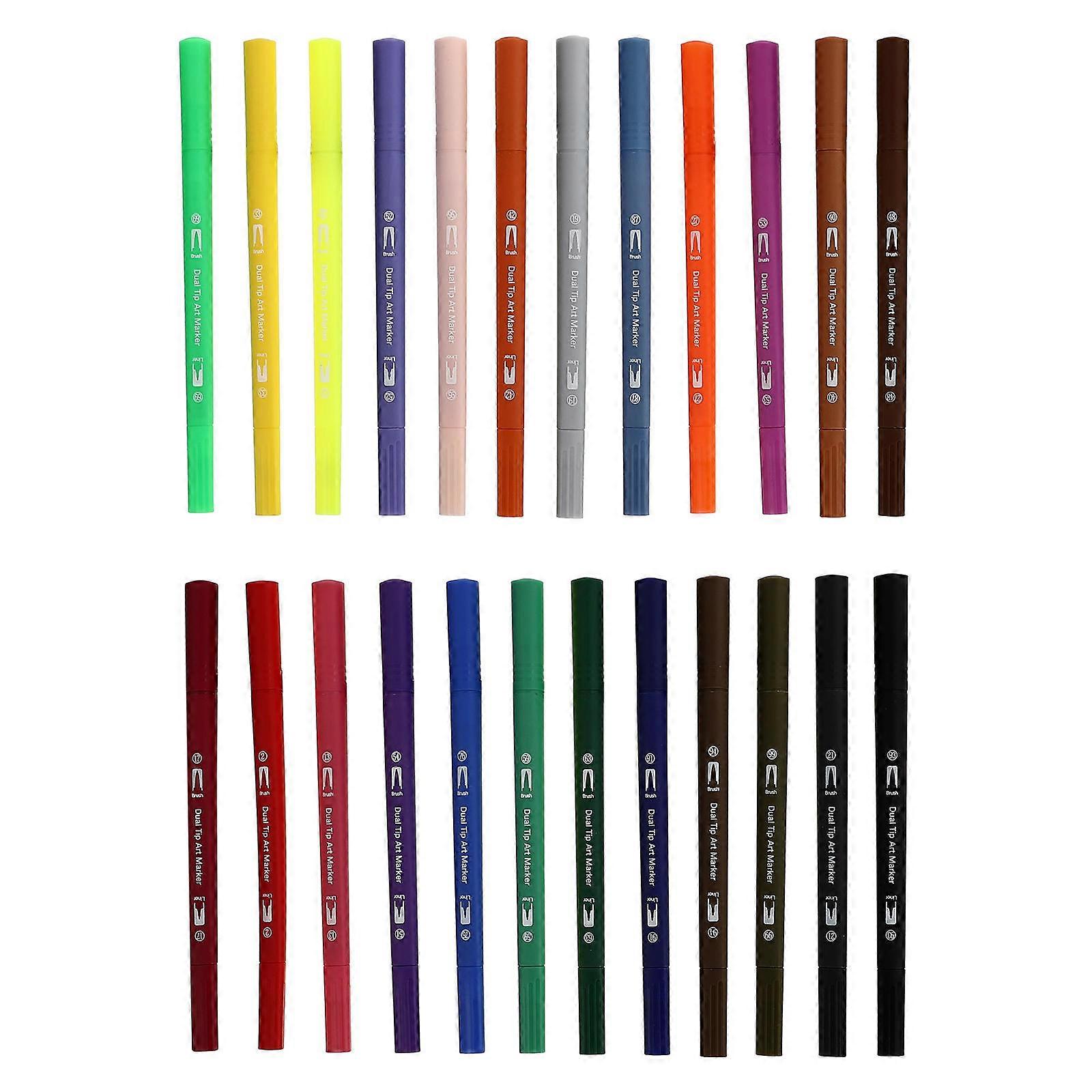Dual Tip Art Marker for Marking 1 Box Practical Watercolor Pen Set in Assorted Colors