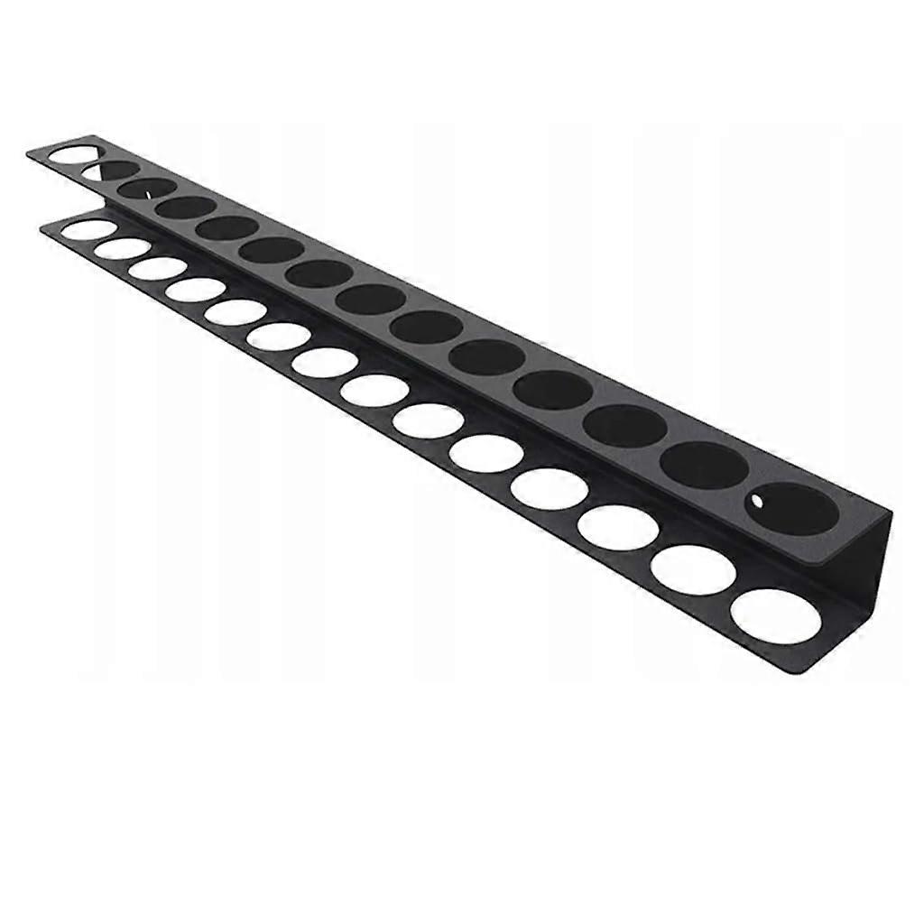 Wallmounted tool organizer, storage shelf for screwdrivers and pliers, steel workshop shelf with 14 holes