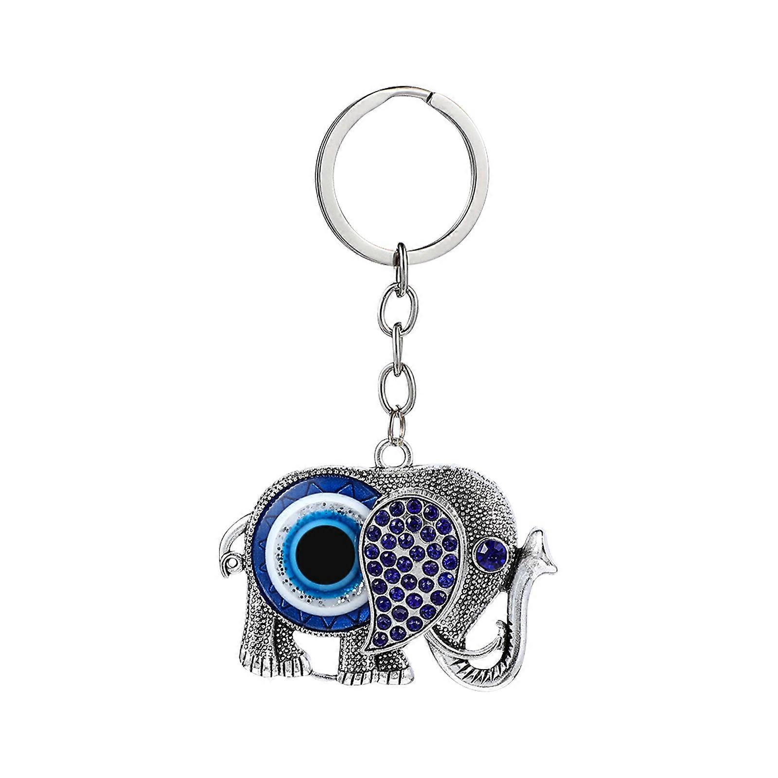 Back to School Adorable Elephant Keychain with Shiny Rhinestones for Decor Multi Color Metal Compact Size Lightweight