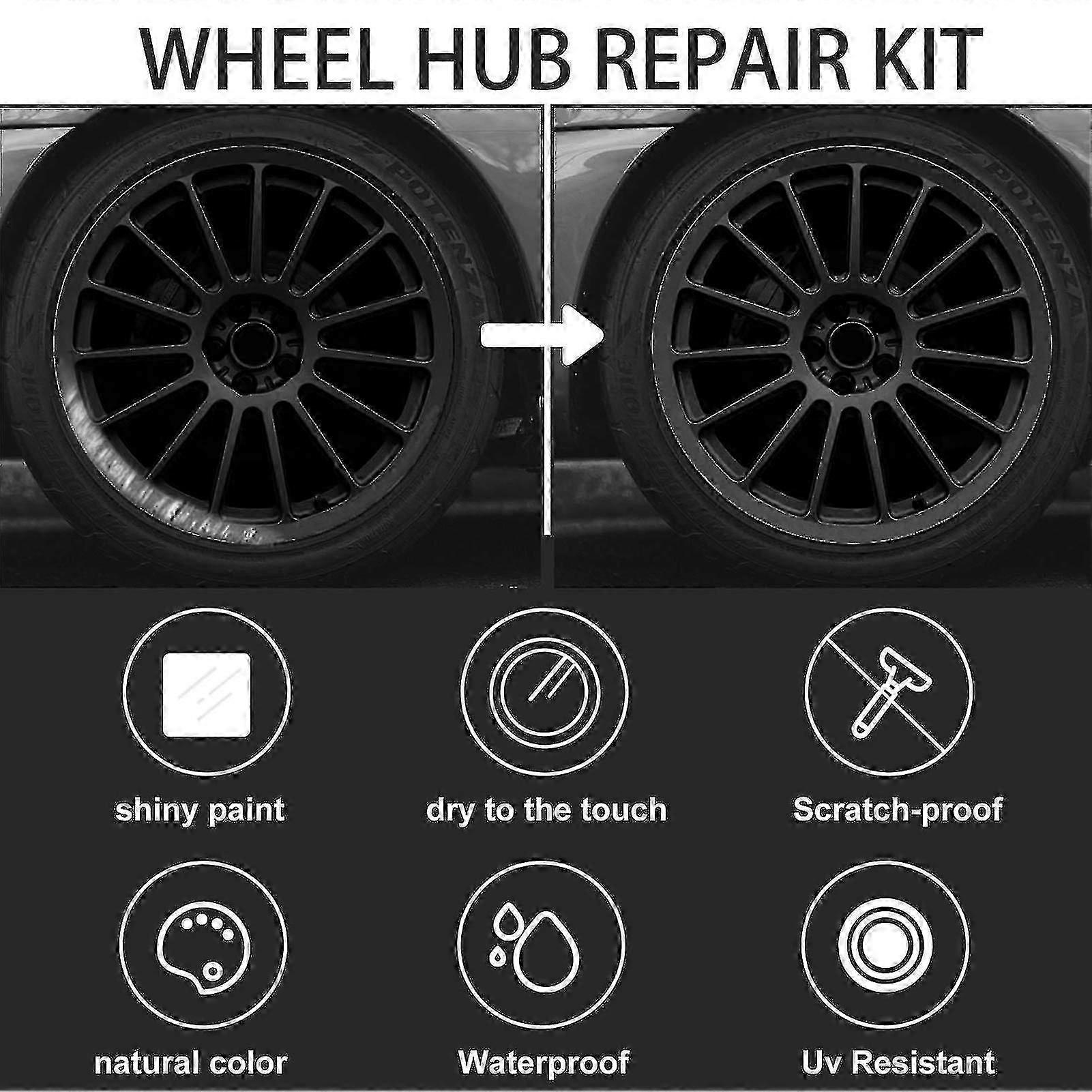 Wheel Scratch Repair Kit | Wheel Touch Up Kit | Car Rim Scratch Repair Kit, Universal Color For Rims, Quick And Easy Fix For Auto Vehicle Car